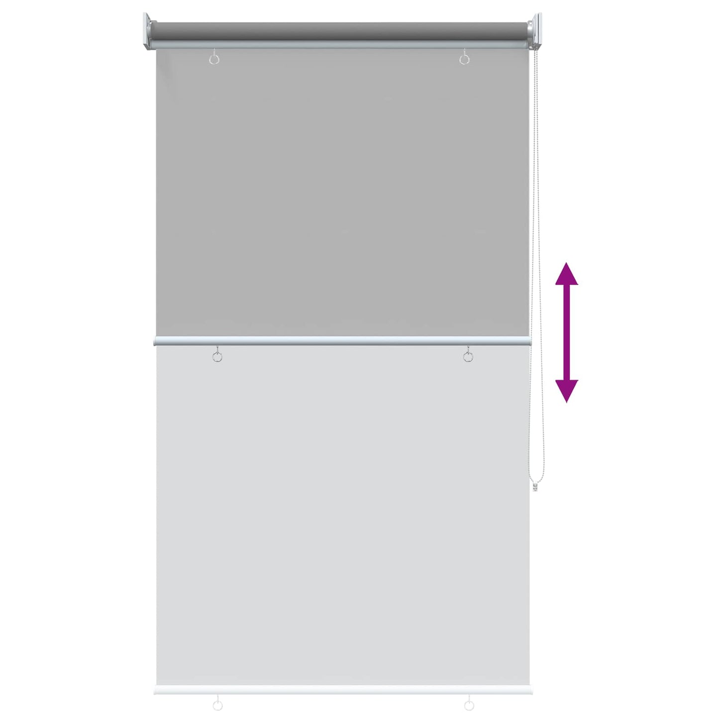 Rullegardin UV-beskyttelse Lysegrå 60 x 230 cm Polyester