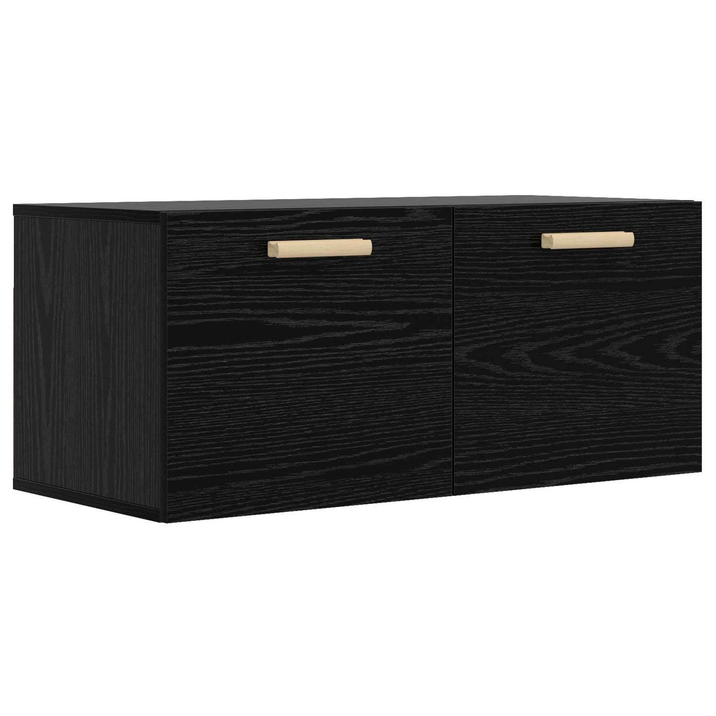 Veggskap Veggmontert Svart eik 80 x 36,5 x 35 cm Konstruert tre