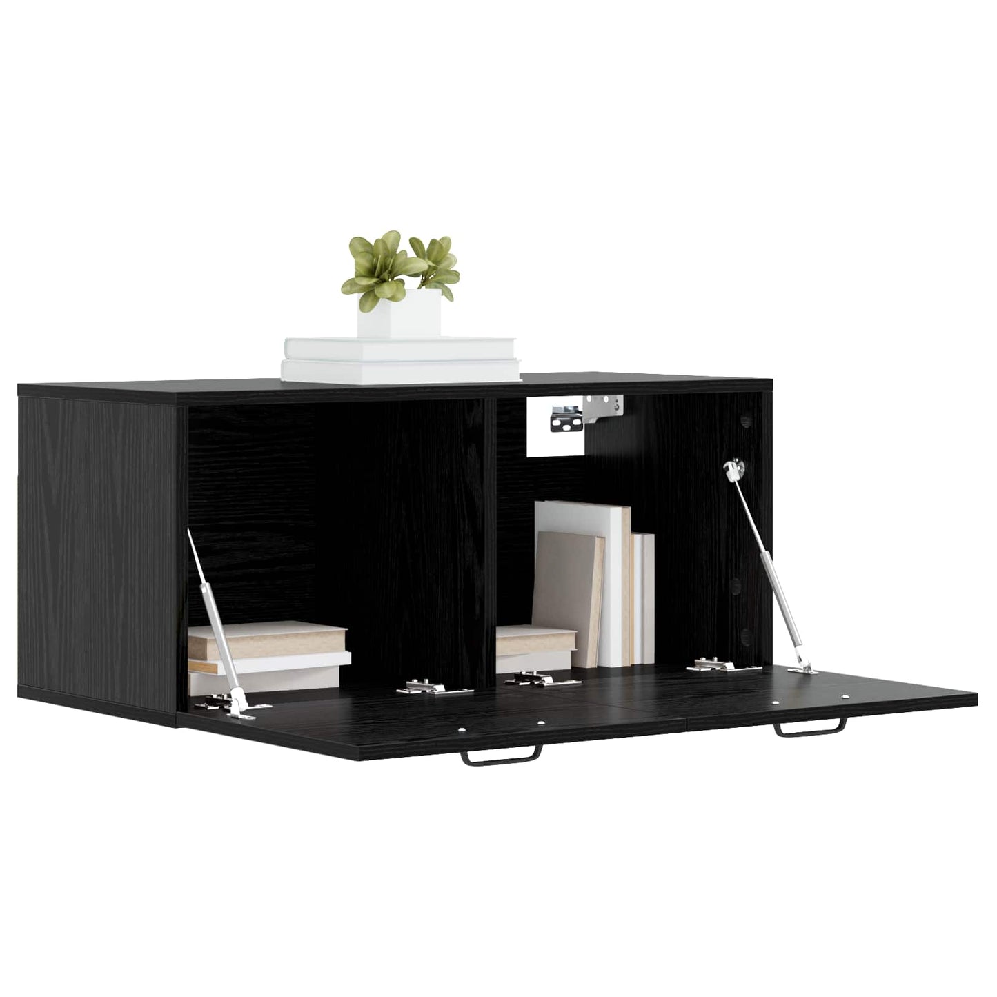 Veggskap Veggmontert Svart eik 80 x 36,5 x 35 cm Konstruert tre