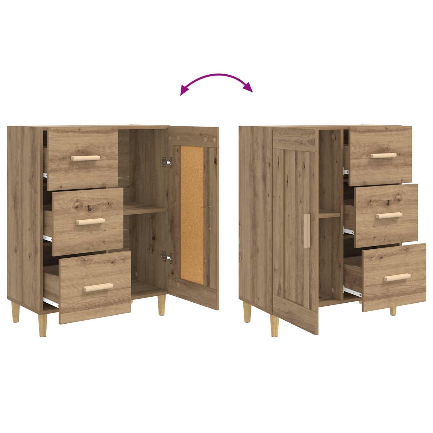 Serviesskap Artisan eik 69,5 x 34 x 90 cm Konstruert tre
