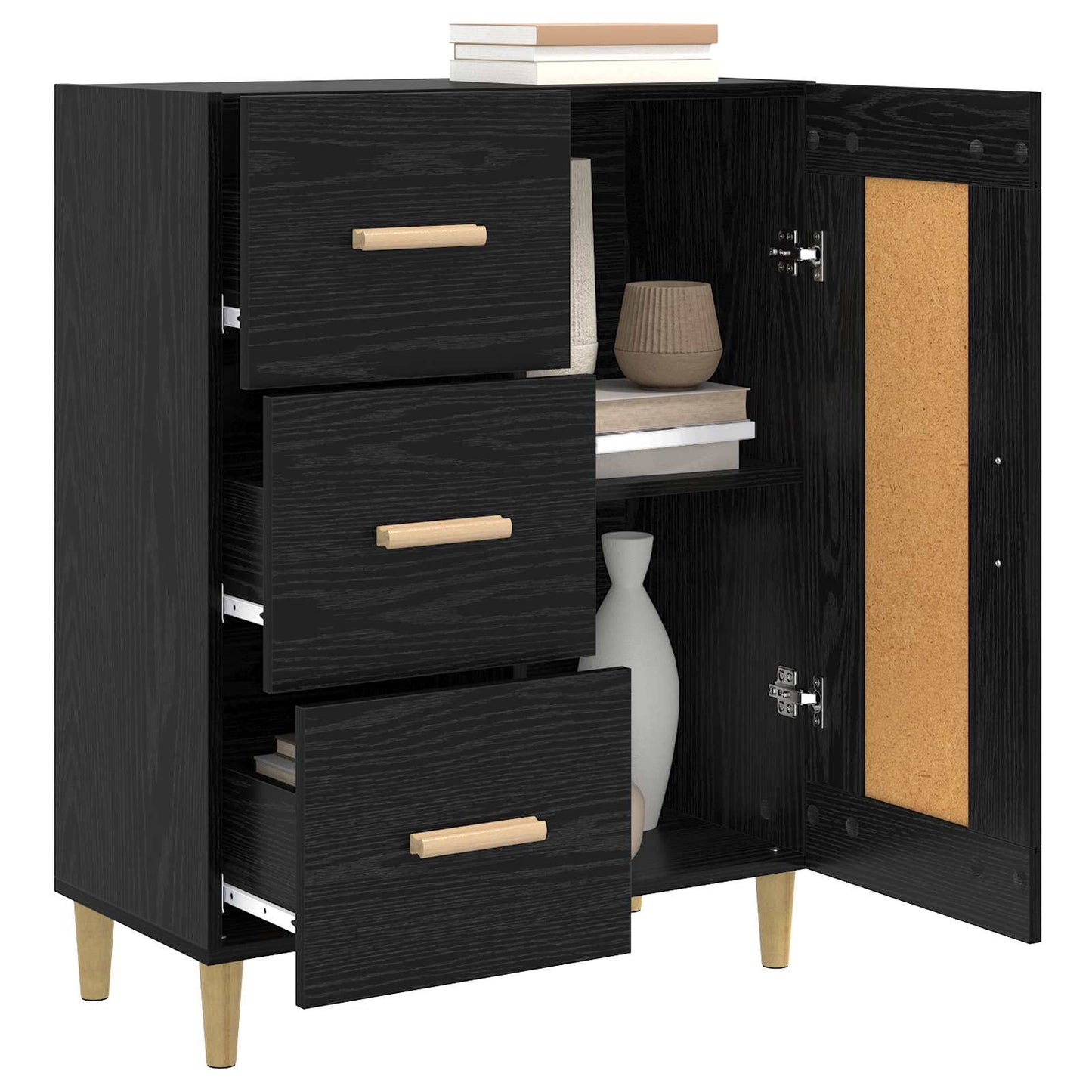 Serviesskap Svart eik 69,5 x 34 x 90 cm Konstruert tre