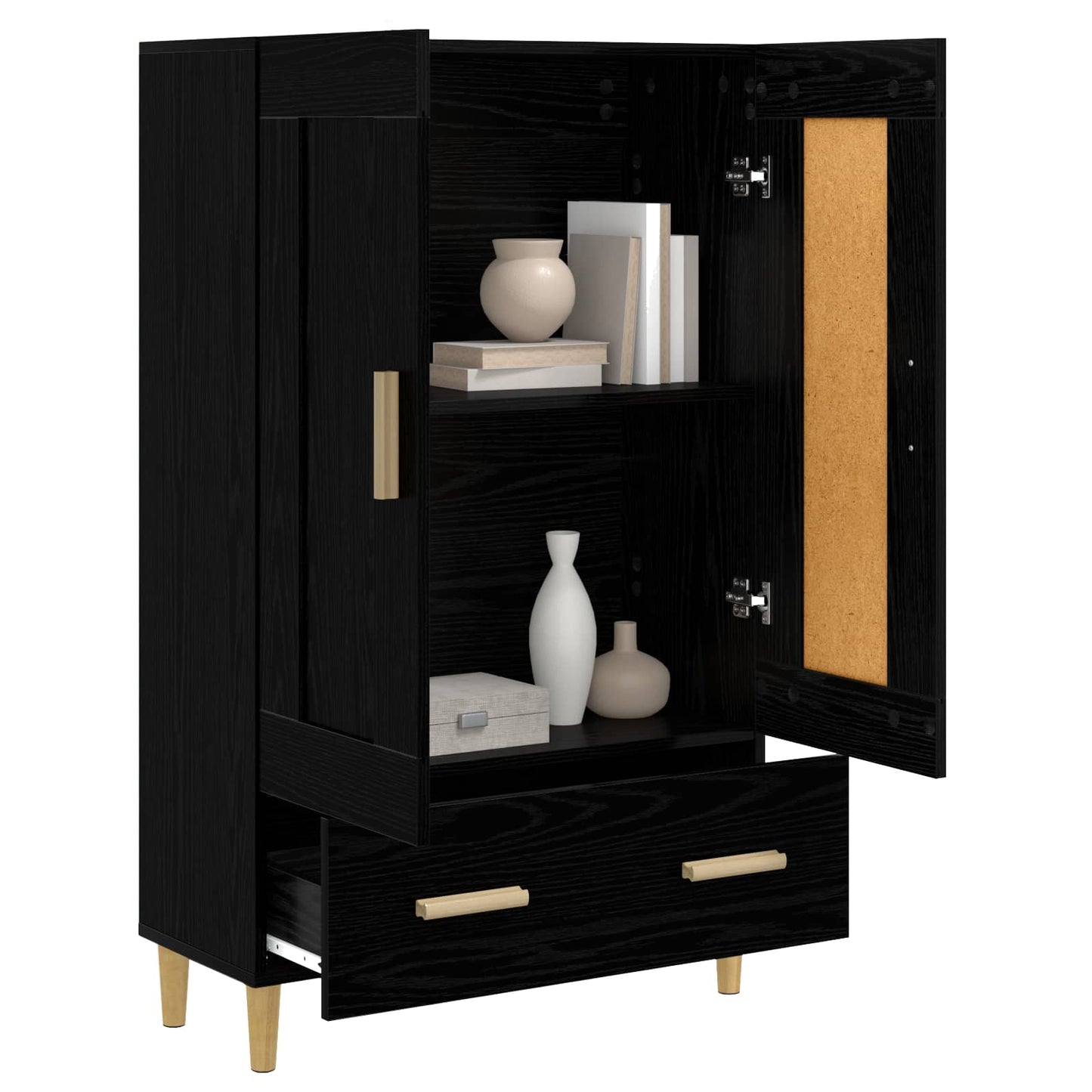 Høyskap Svart eik 70 x 31 x 115 cm Konstruert tre