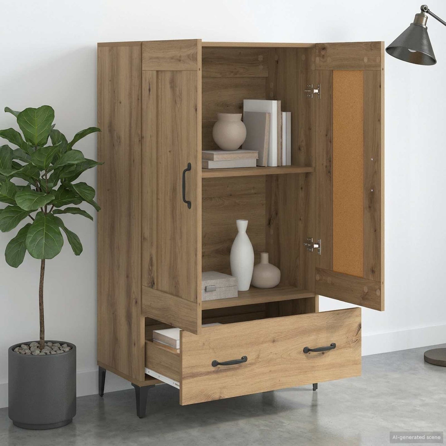 Høyskap Artisan eik 70 x 31 x 115 cm Konstruert tre