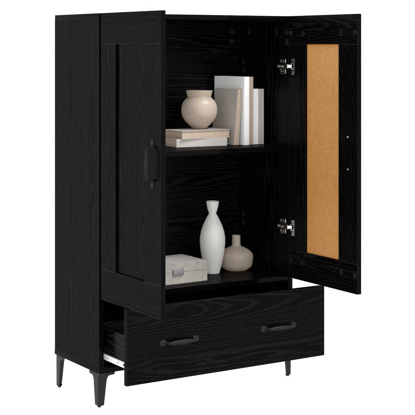 Høyskap Svart eik 70 x 31 x 115 cm Konstruert tre