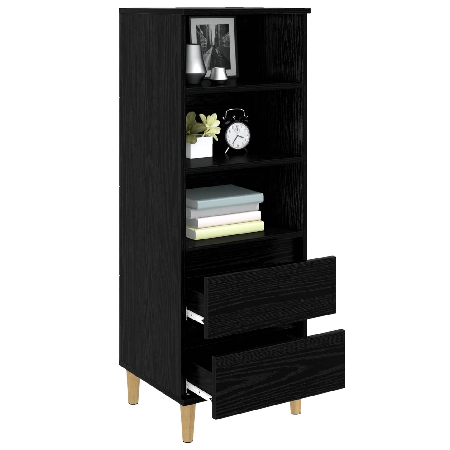 Høyskap Svart eik 40 x 36 x 110 cm Konstruert tre