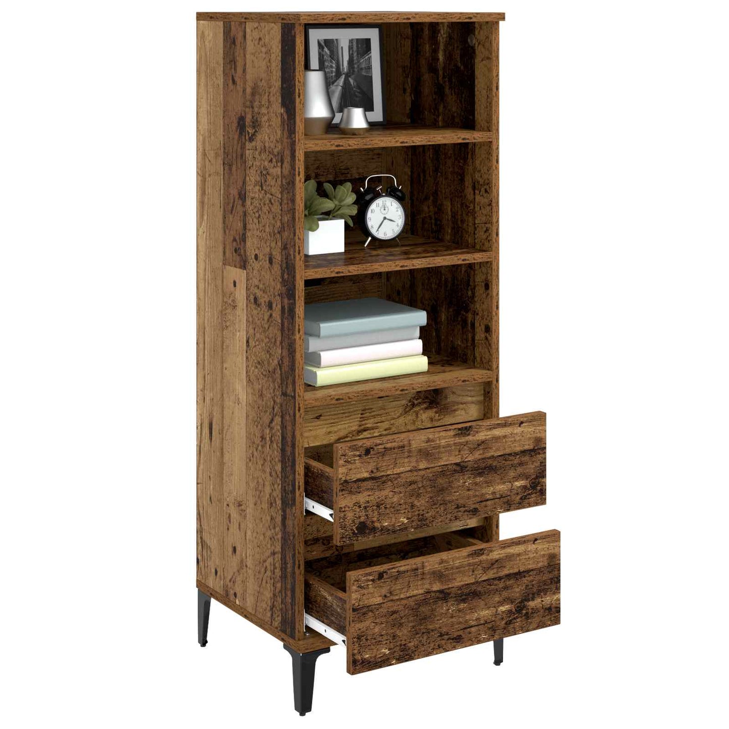 Høyskap Gammelt tre 40 x 36 x 110 cm Konstruert tre