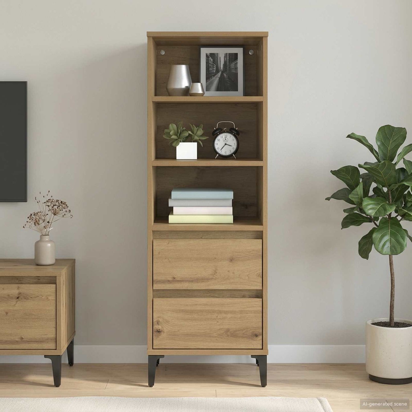 Høyskap Artisan eik 40 x 36 x 110 cm Konstruert tre