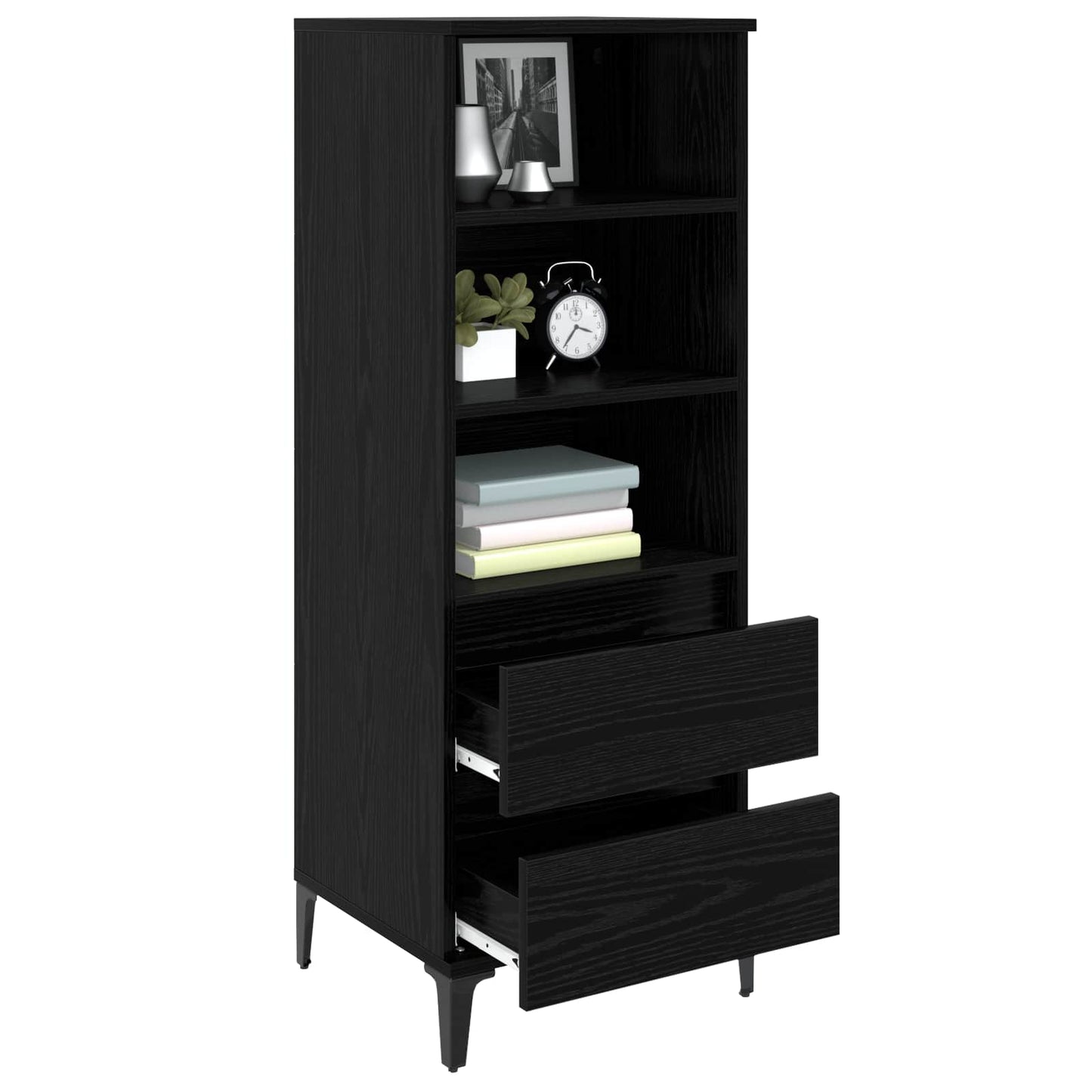 Høyskap Svart eik 40 x 36 x 110 cm Konstruert tre