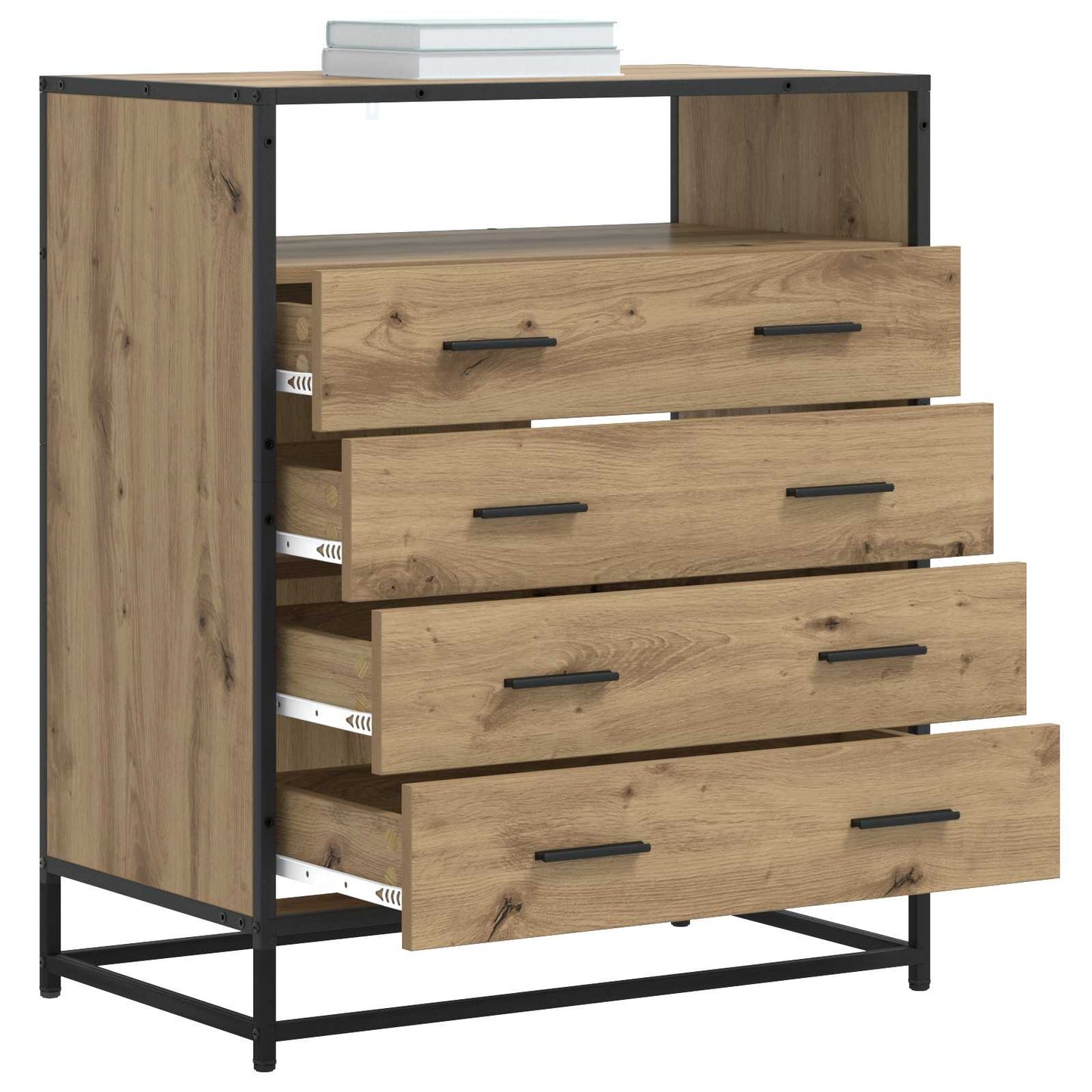 Skuffeskap 4-Skuff Artisan eik 70 x 41 x 83,5 cm Konstruert tre