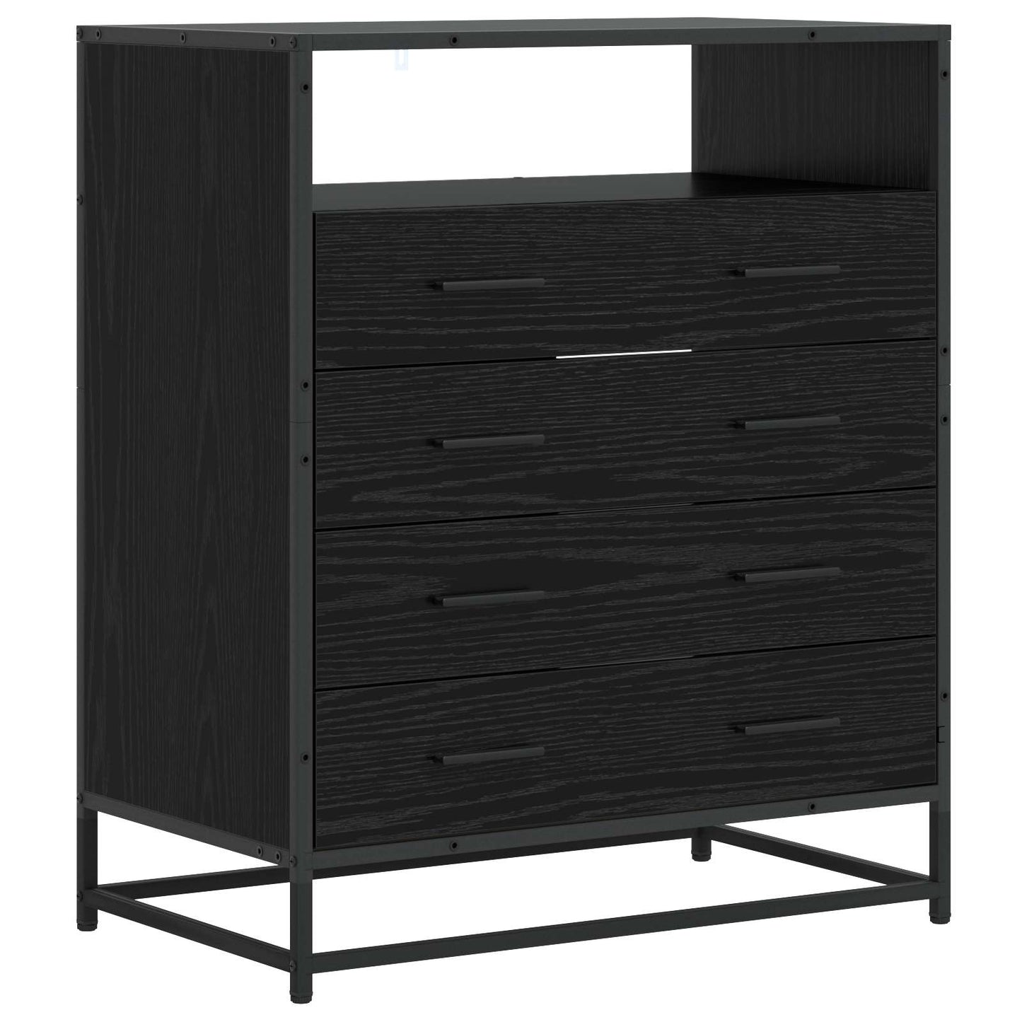Skuffeskap 4-Skuff Svart eik 70 x 41 x 83,5 cm Konstruert tre