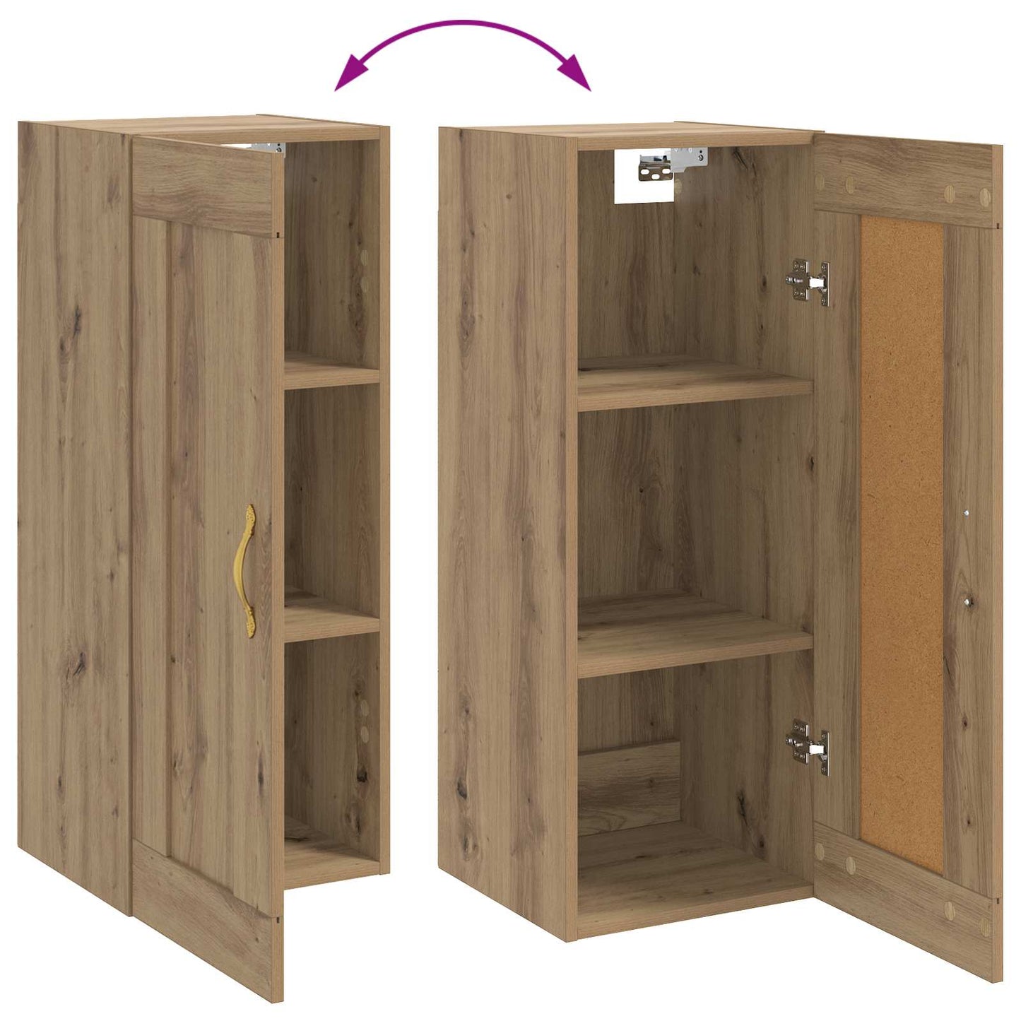 Veggskap Artisan eik 34,5 x 34 x 90 cm Konstruert tre