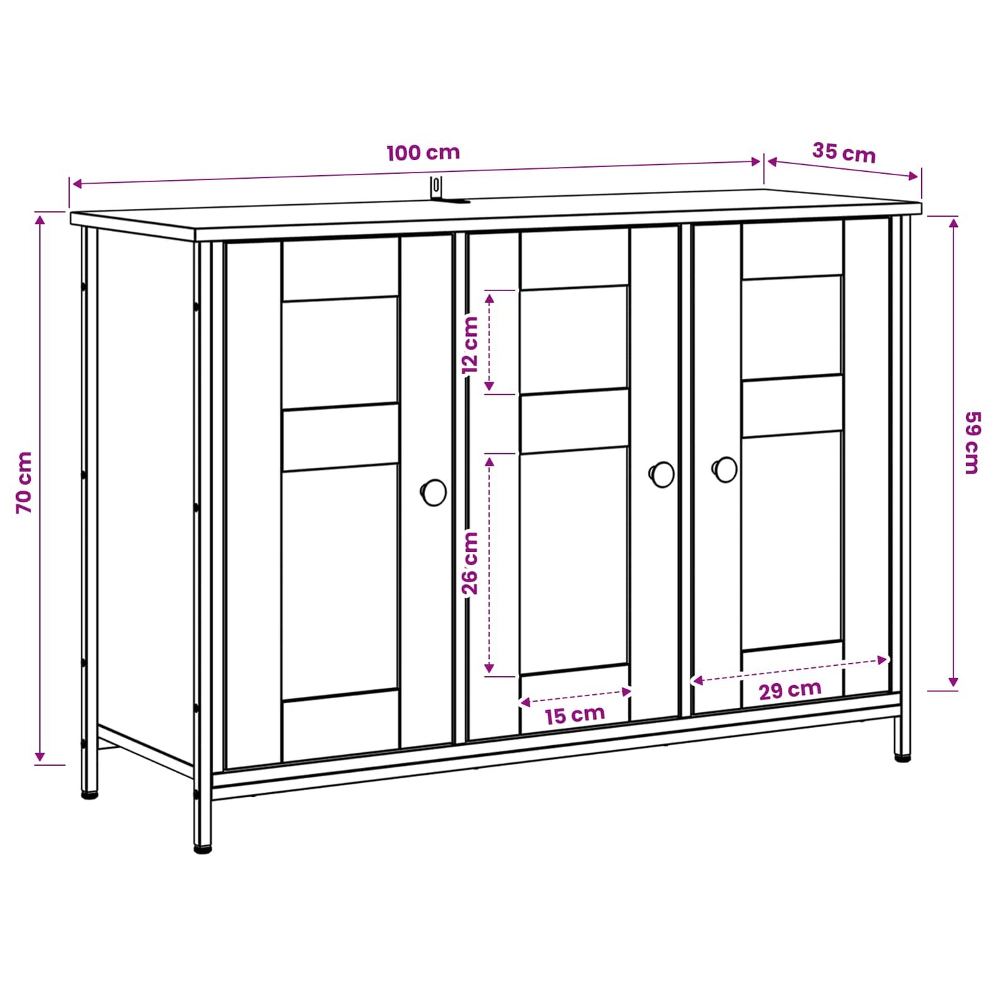 Serviesskap Gammelt tre 100 x 35 x 70 cm Konstruert tre