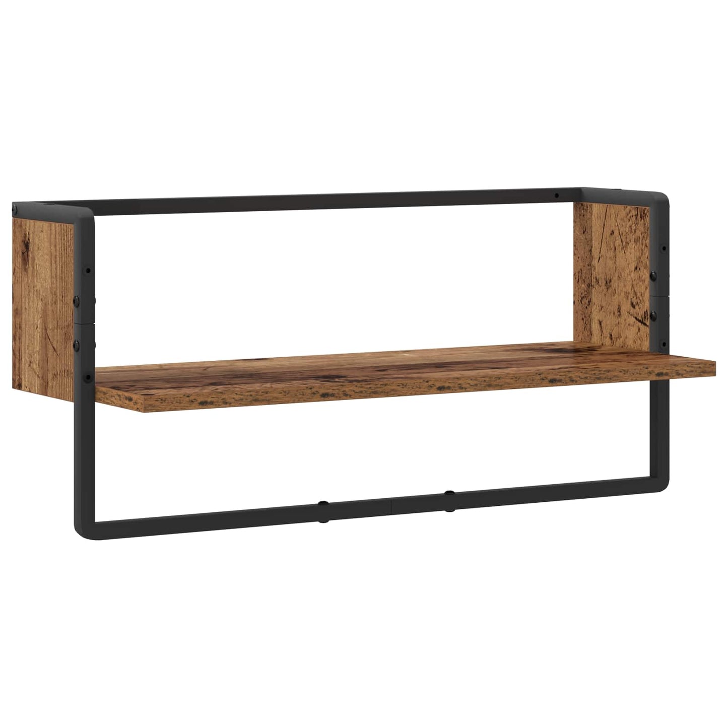 Vegghylle Veggmontert Gammelt tre 65 x 25 x 30 cm metall PB
