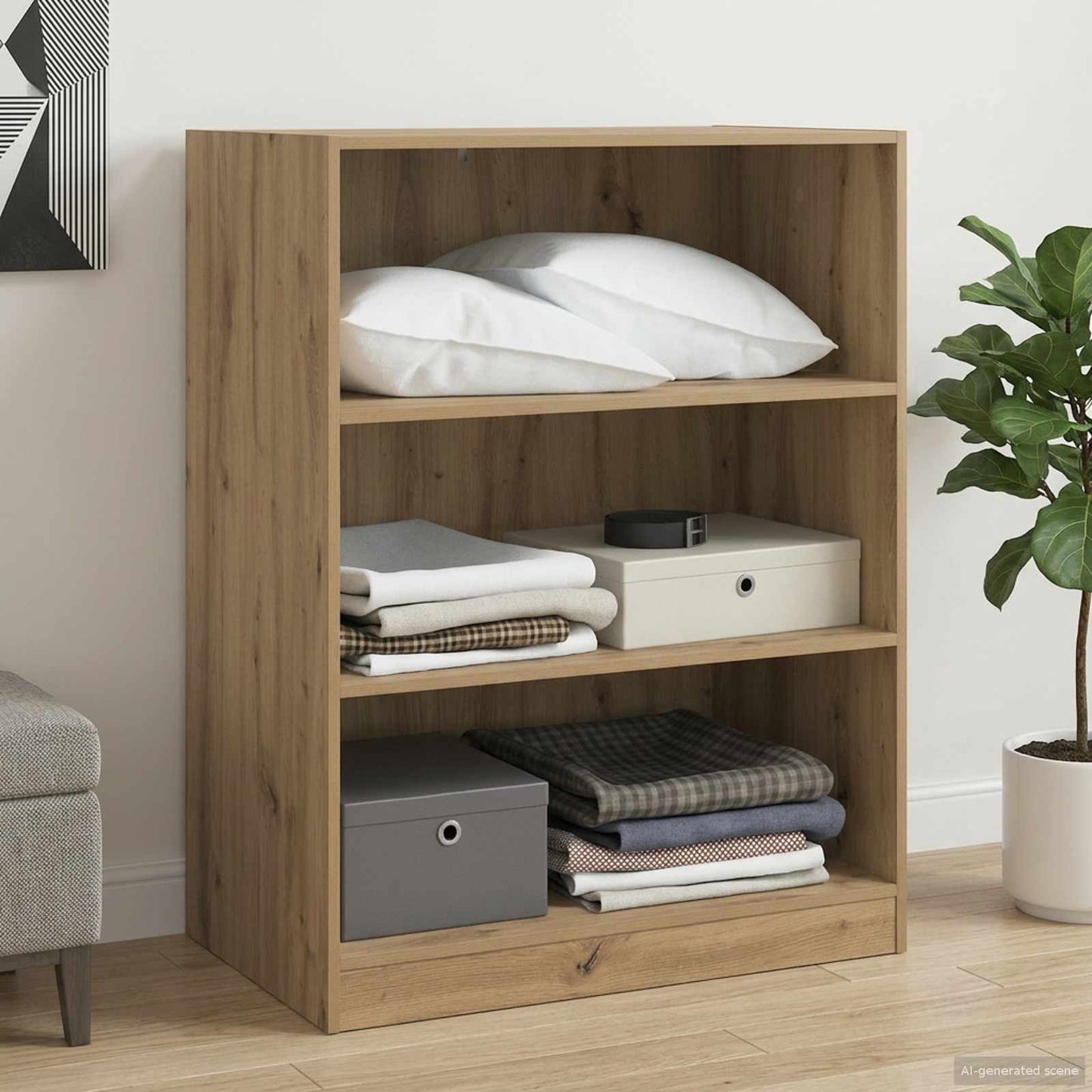 Garderobeskap med hylle Artisan eik 77 x 48 x 102 cm PB