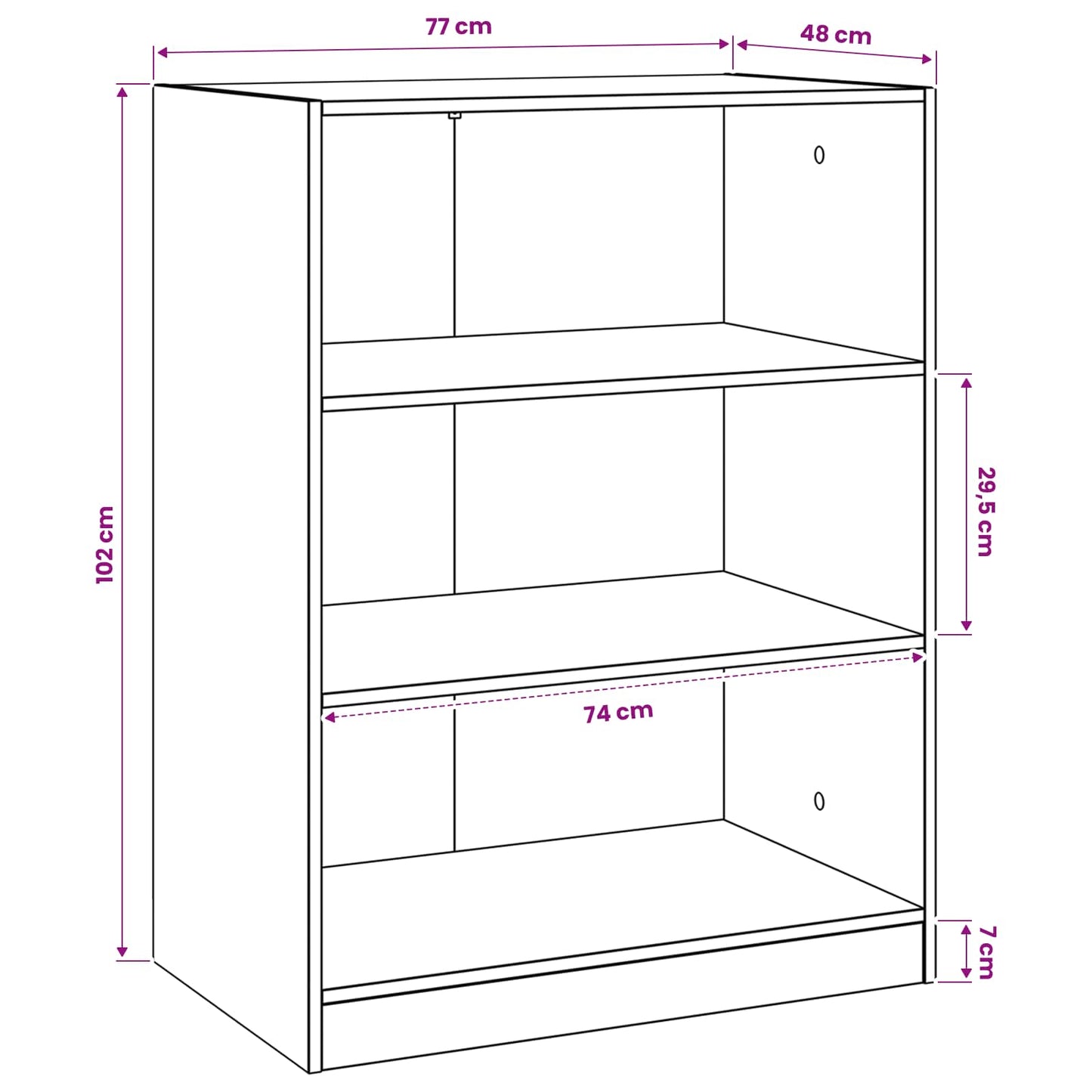 Garderobeskap med hylle Artisan eik 77 x 48 x 102 cm PB