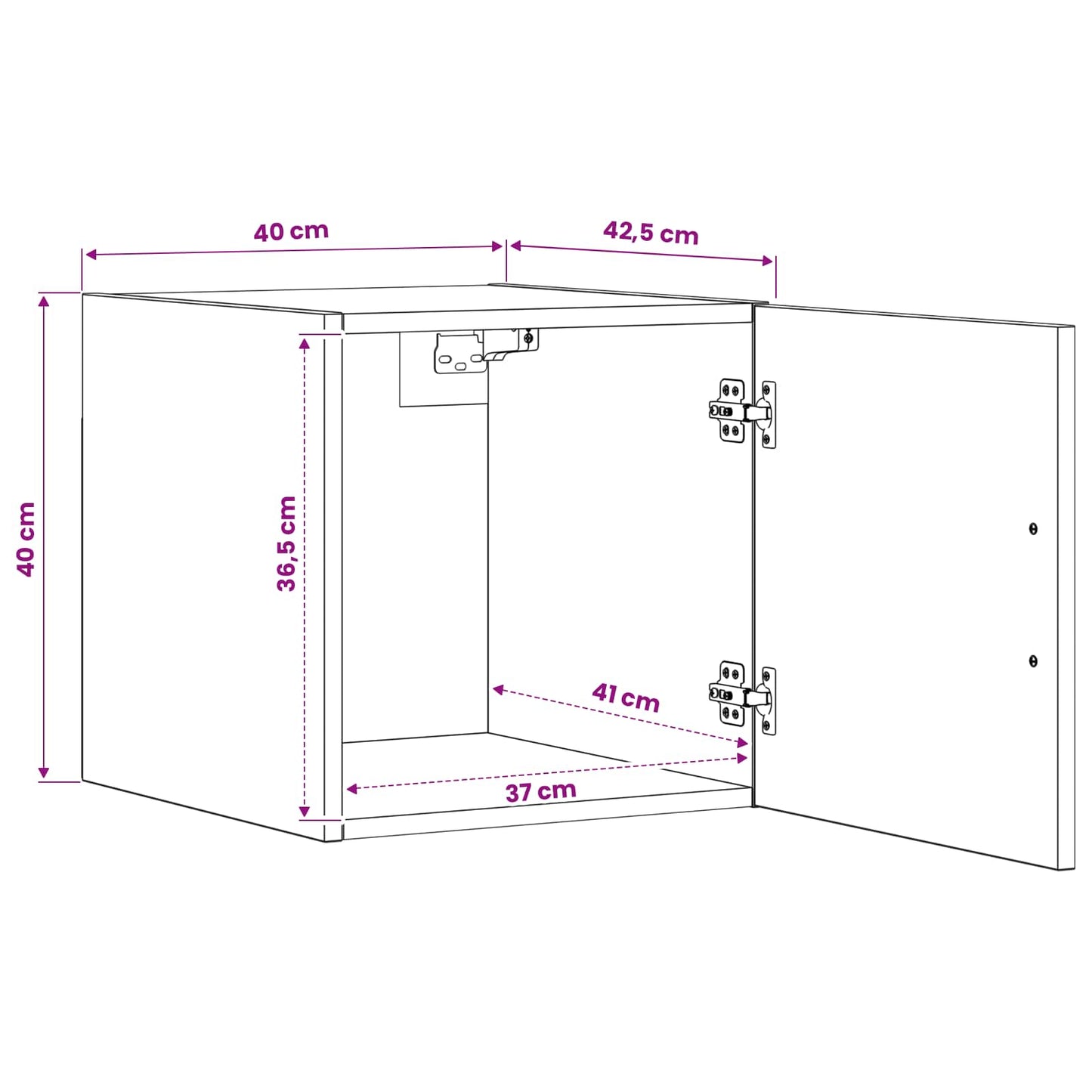 Veggskap Gammelt tre 40 x 42,5 x 40 cm PB