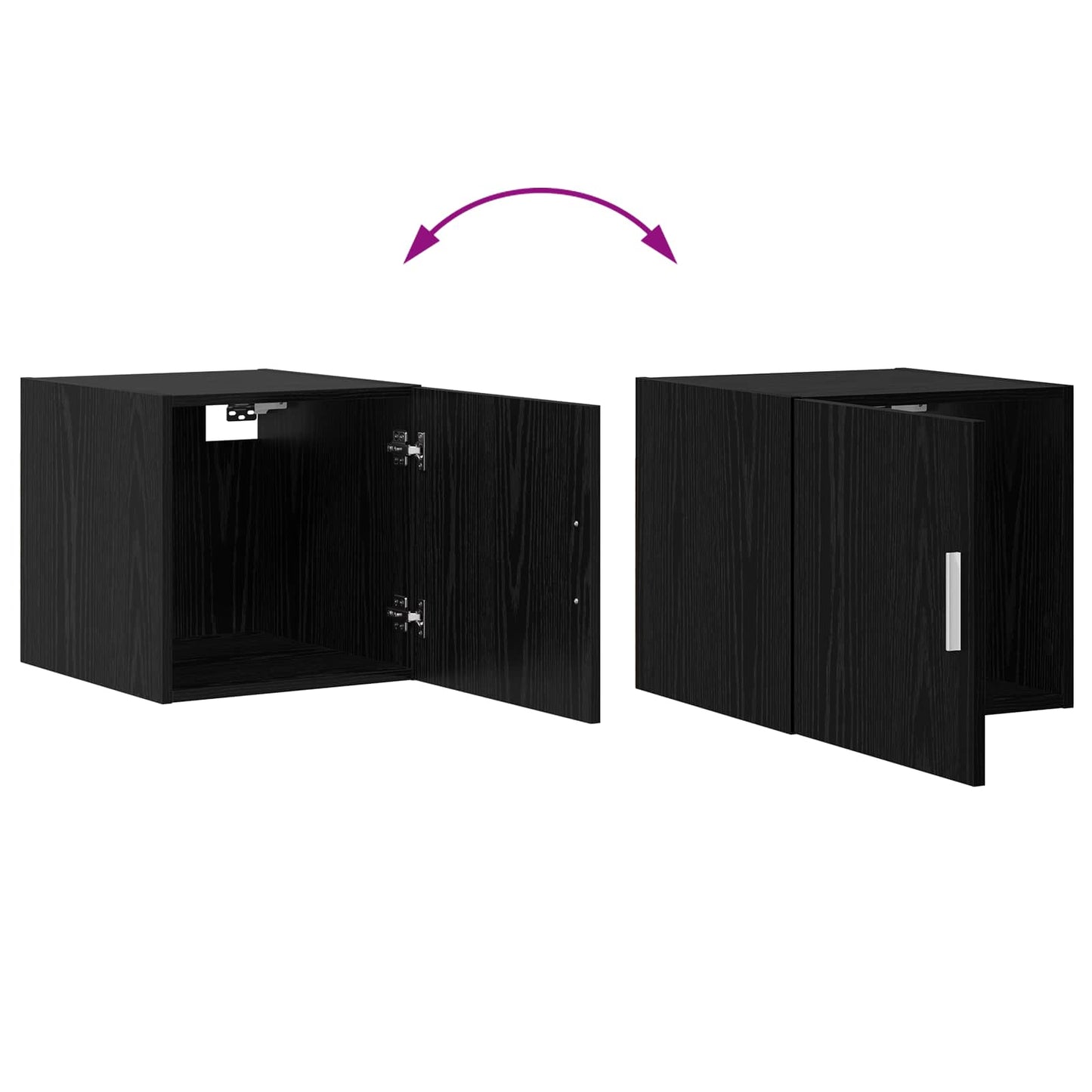 Veggskap Svart eik 40 x 42,5 x 40 cm Konstruert tre