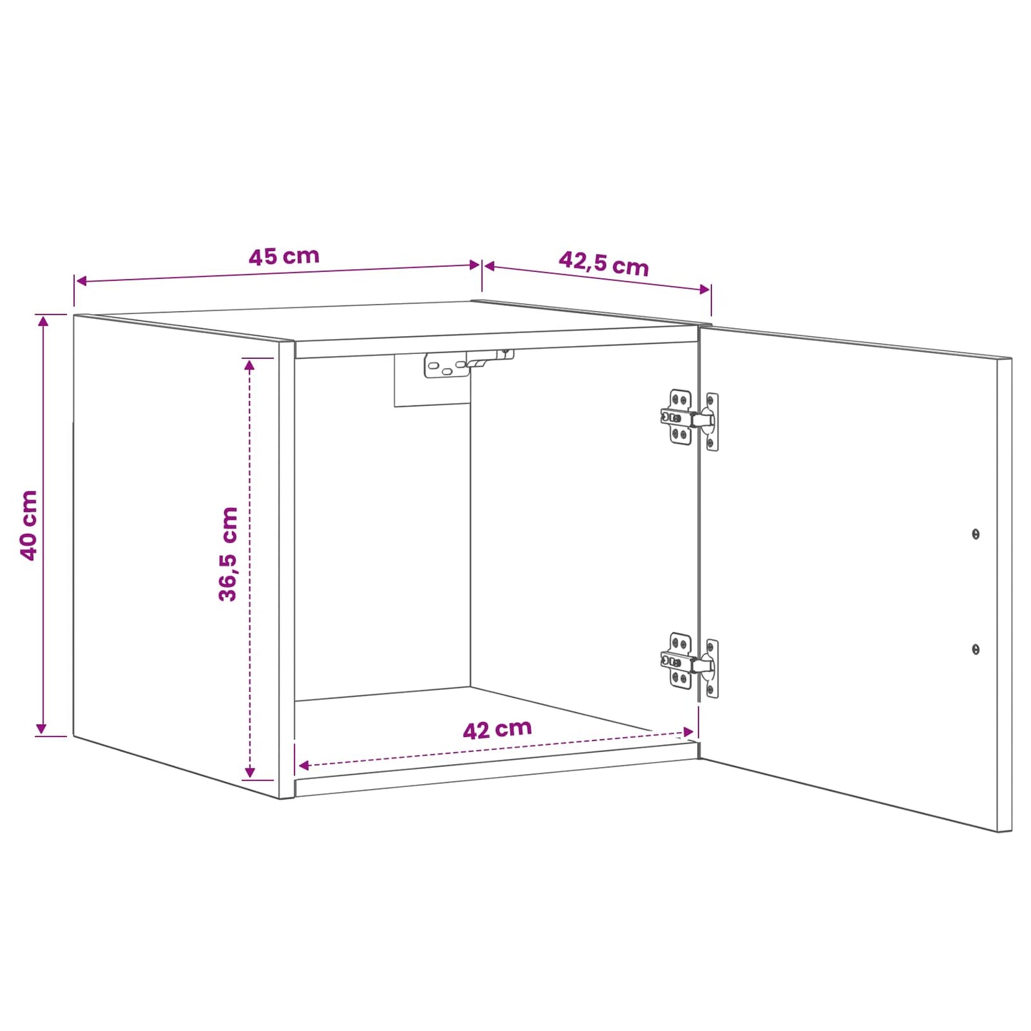 Veggskap Artisan eik 45 x 42,5 x 40 cm Konstruert tre