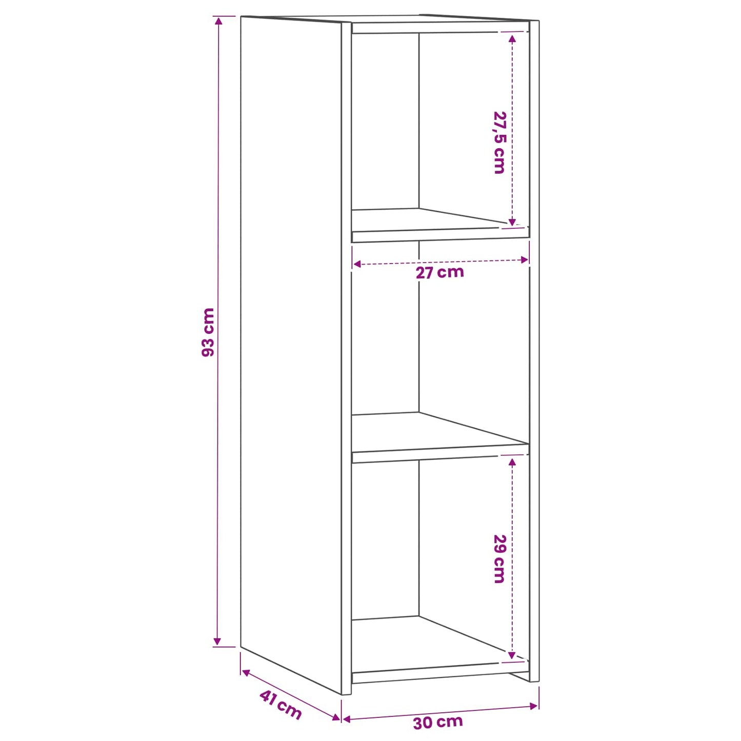 Serviesskap Artisan eik 30 x 41 x 93 cm Konstruert tre