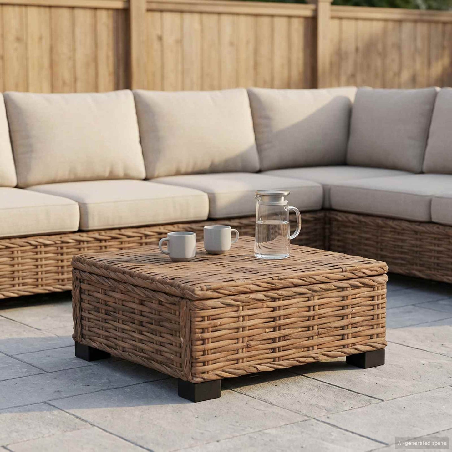 Kaffebord GENDT Naturlig Rattan Naturlig 67 x 60 x 30 cm