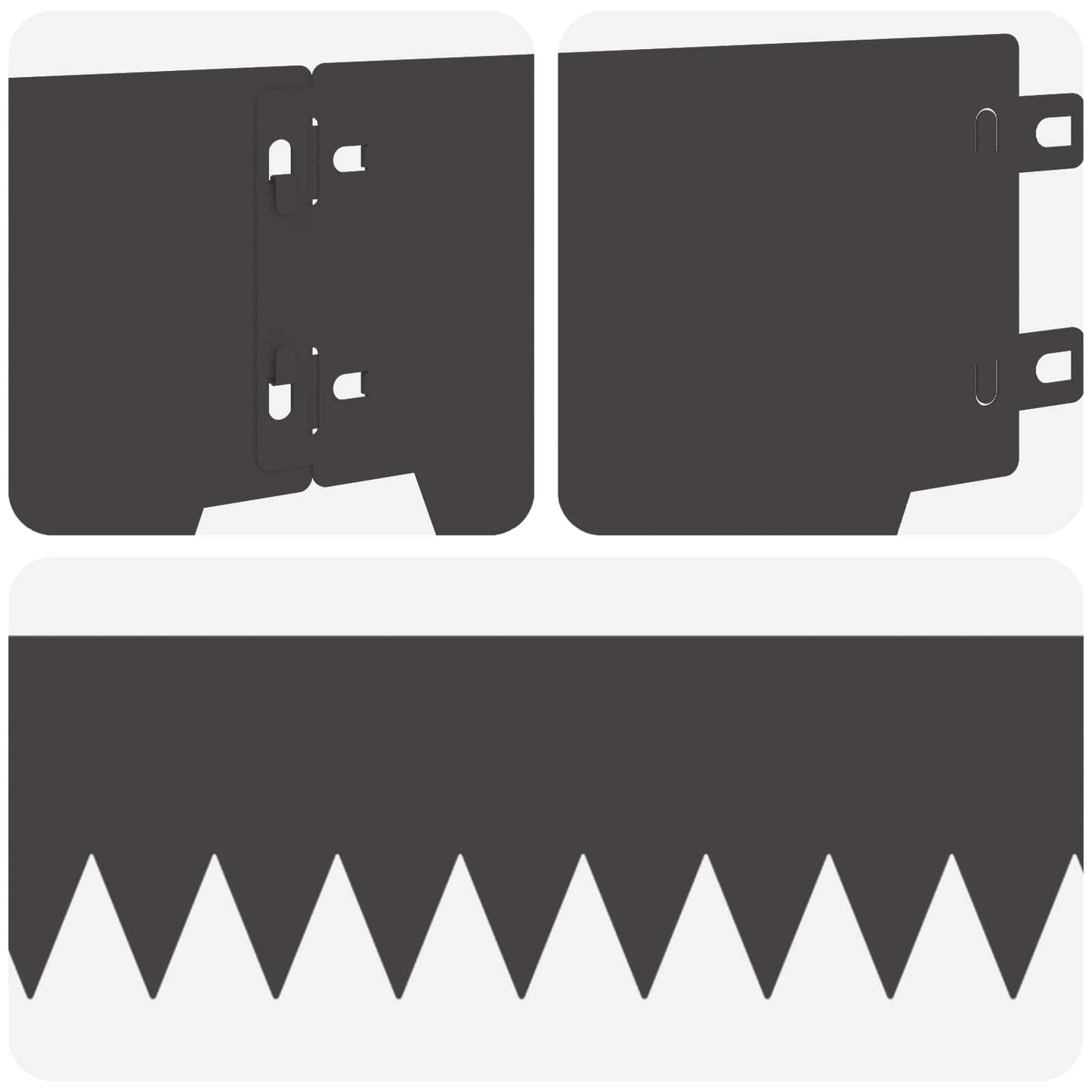 Gjerdekant 20 pcs 103 x 15 cm metall Svart