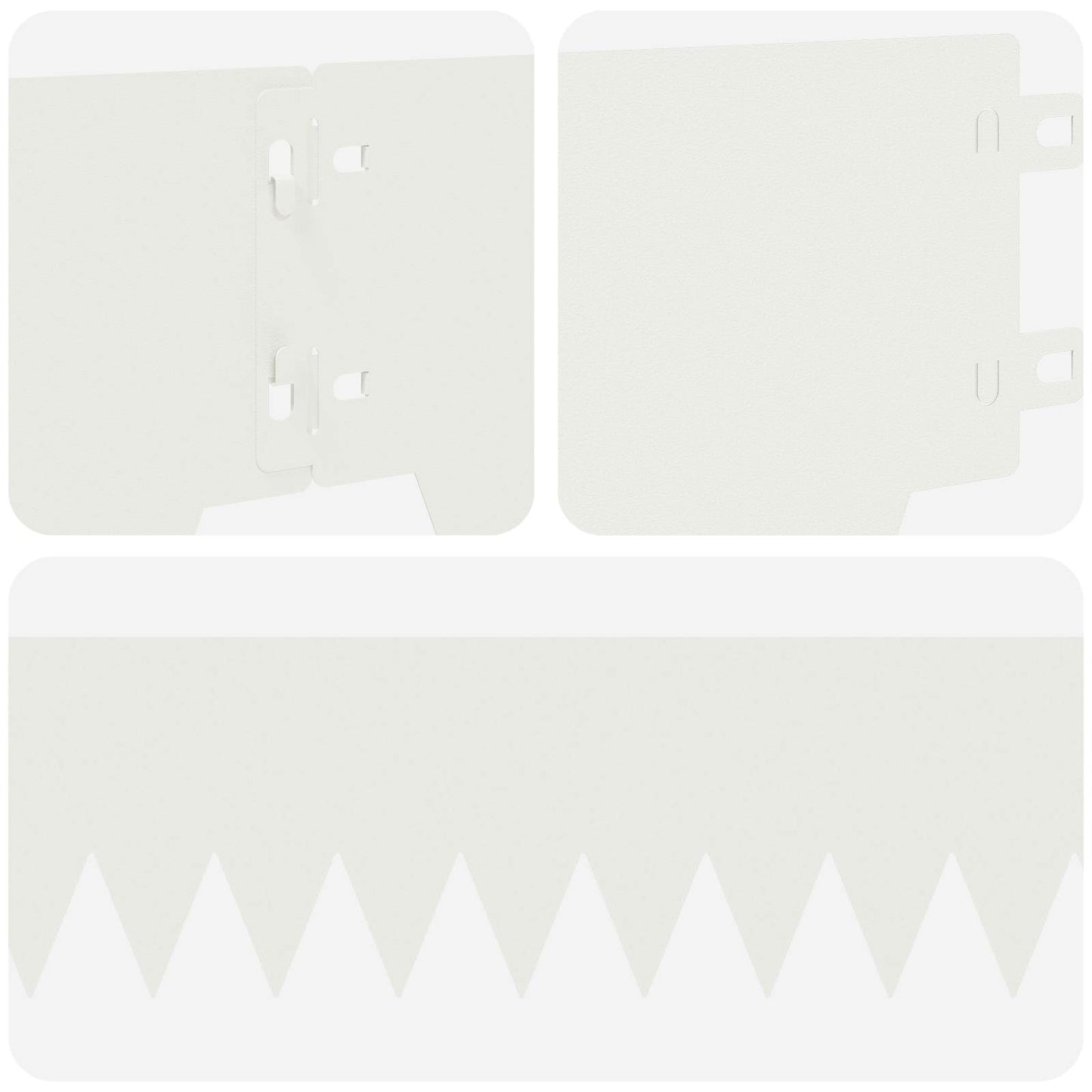 Gjerdekant 30 pcs 103 x 15 cm metall Hvit