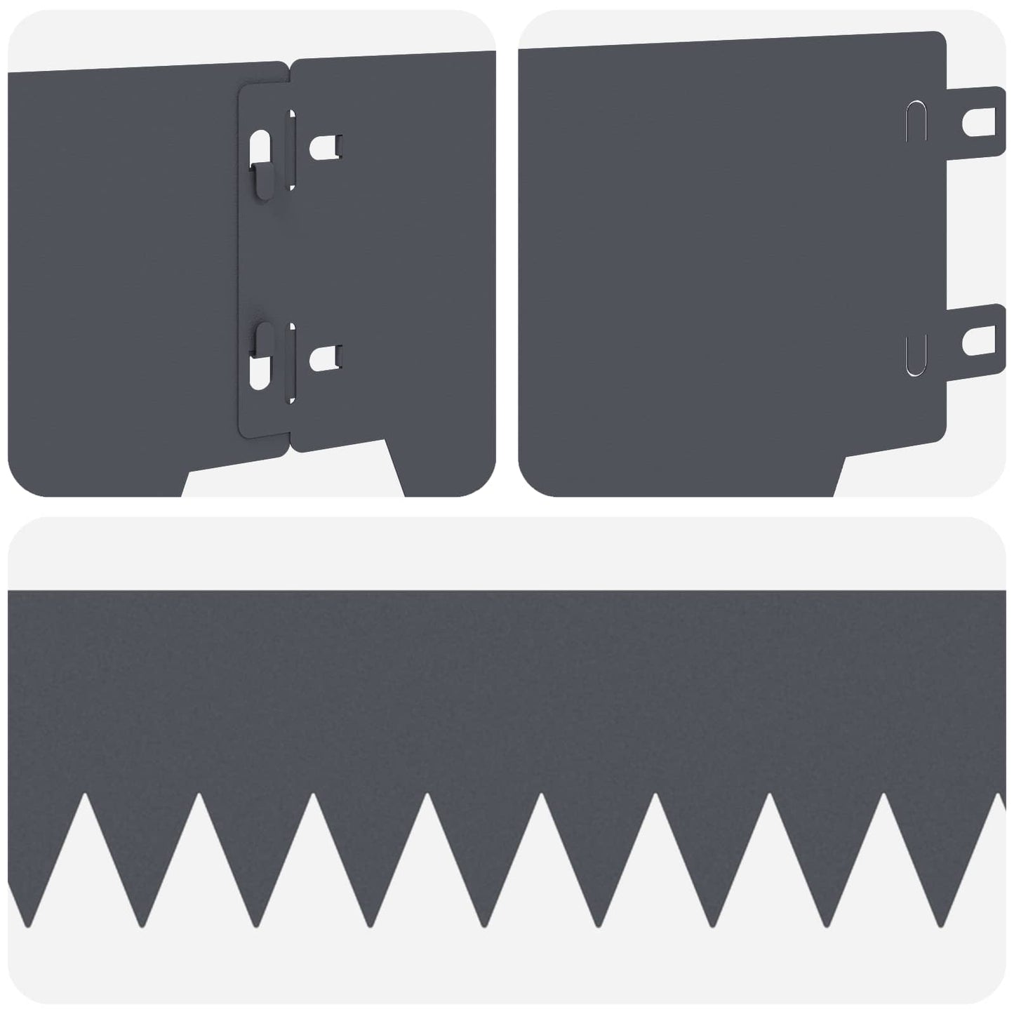 Gjerdekant 30 pcs 103 x 15 cm metall Antrasitt