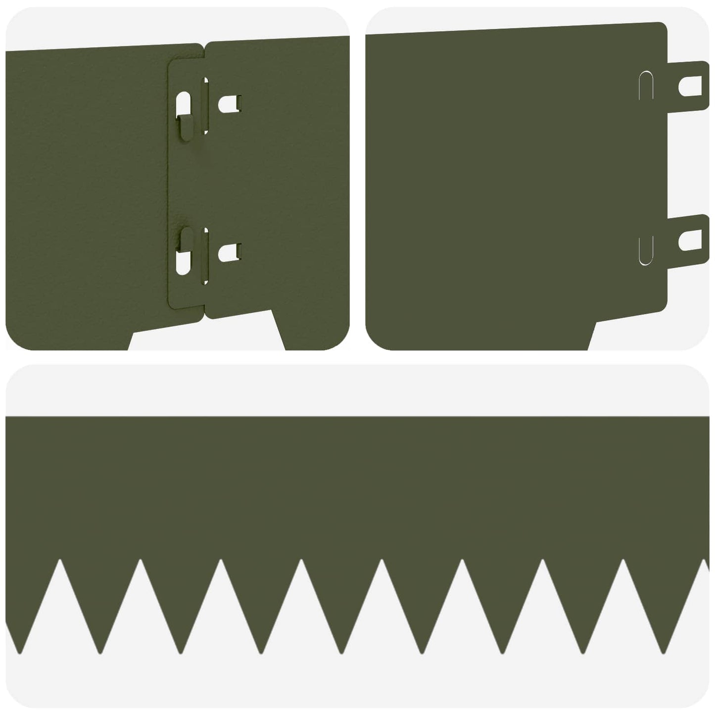 Gjerdekant 50 pcs 103 x 15 cm metall Olivengrønn