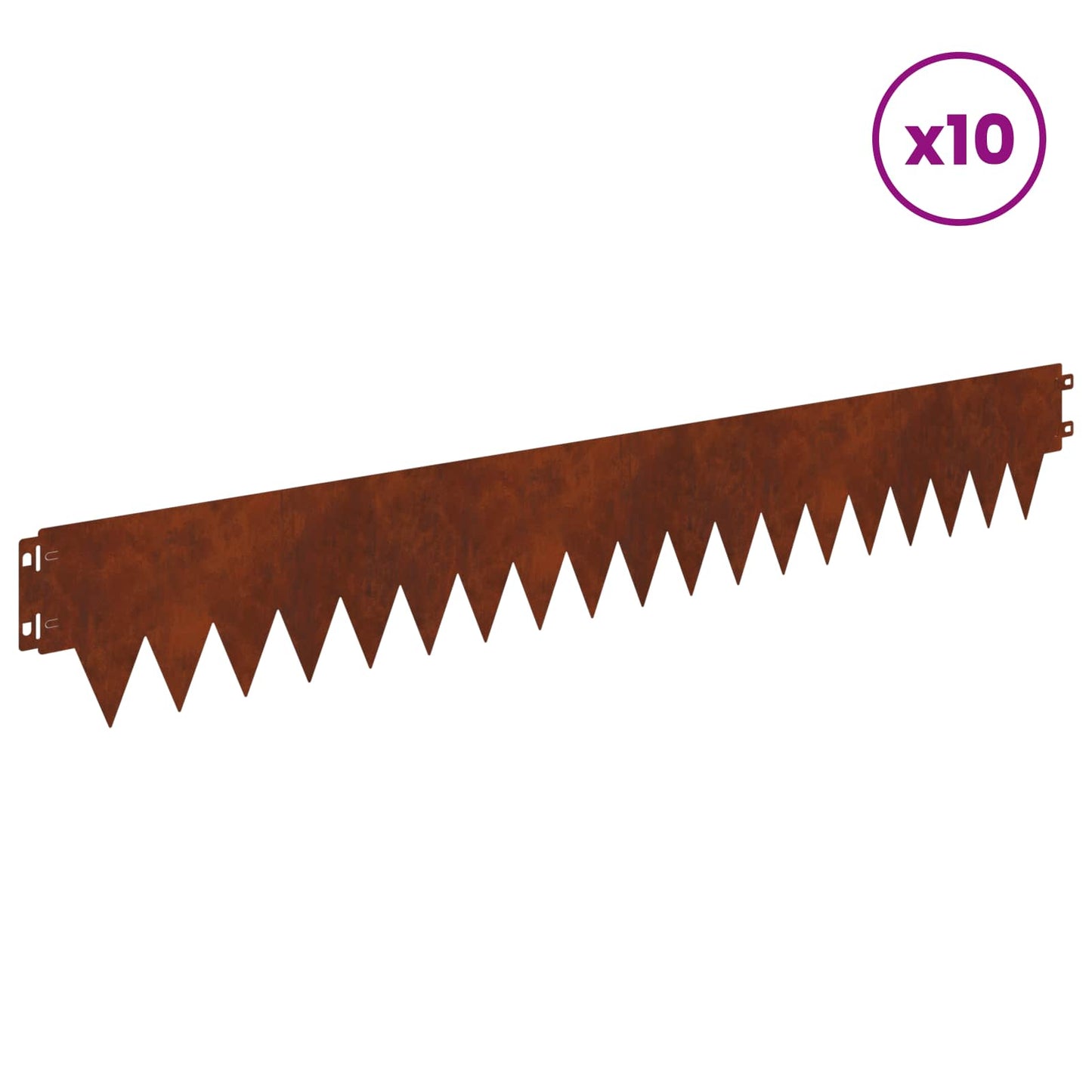 Gjerdekant 10 pcs 103 x 15 cm metall Rusten