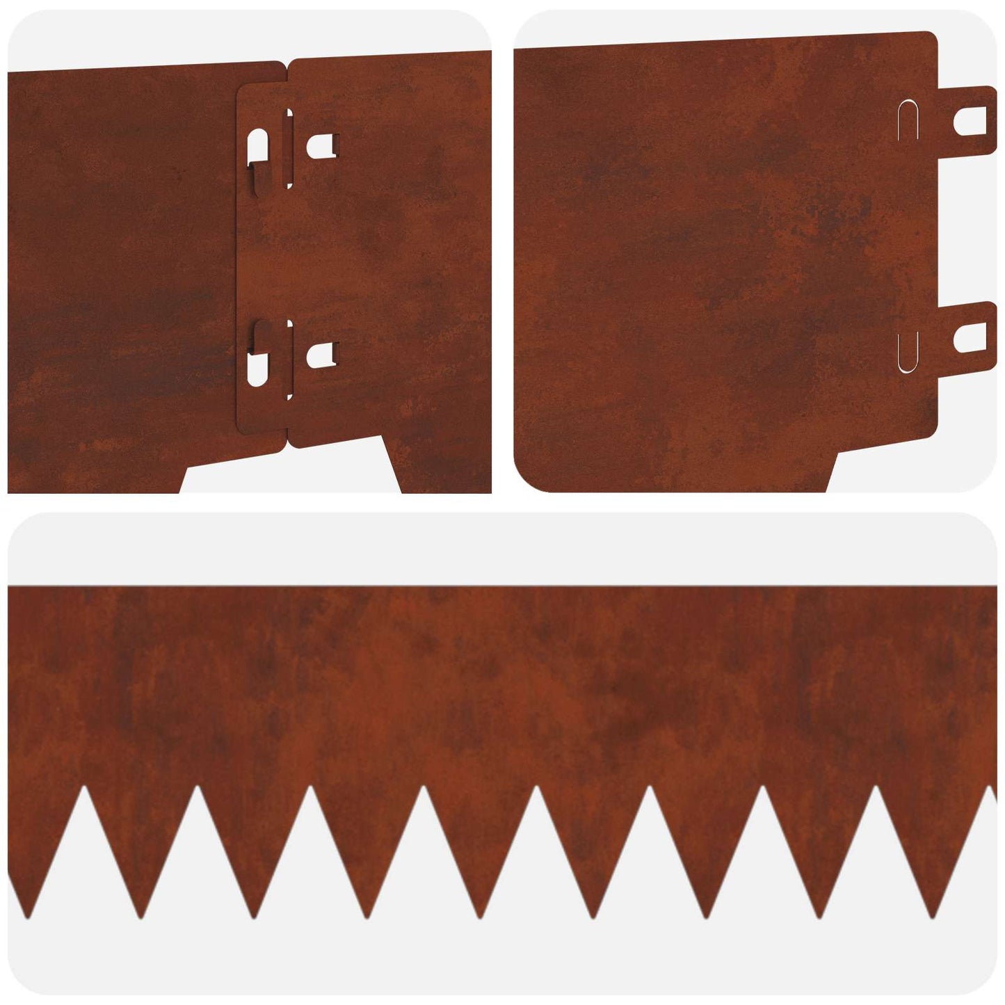 Gjerdekant 30 pcs 103 x 15 cm metall Rusten