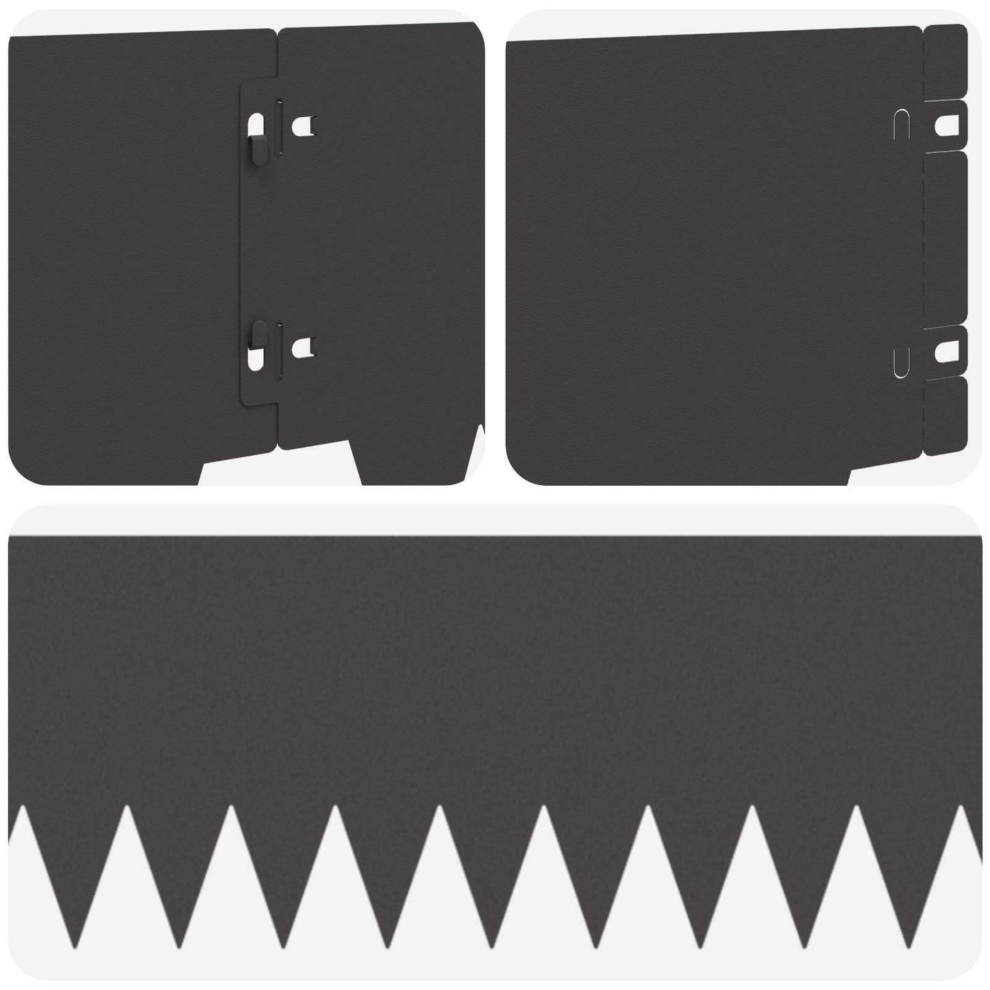 Gjerdekant 20 pcs 103 x 20 cm metall Svart