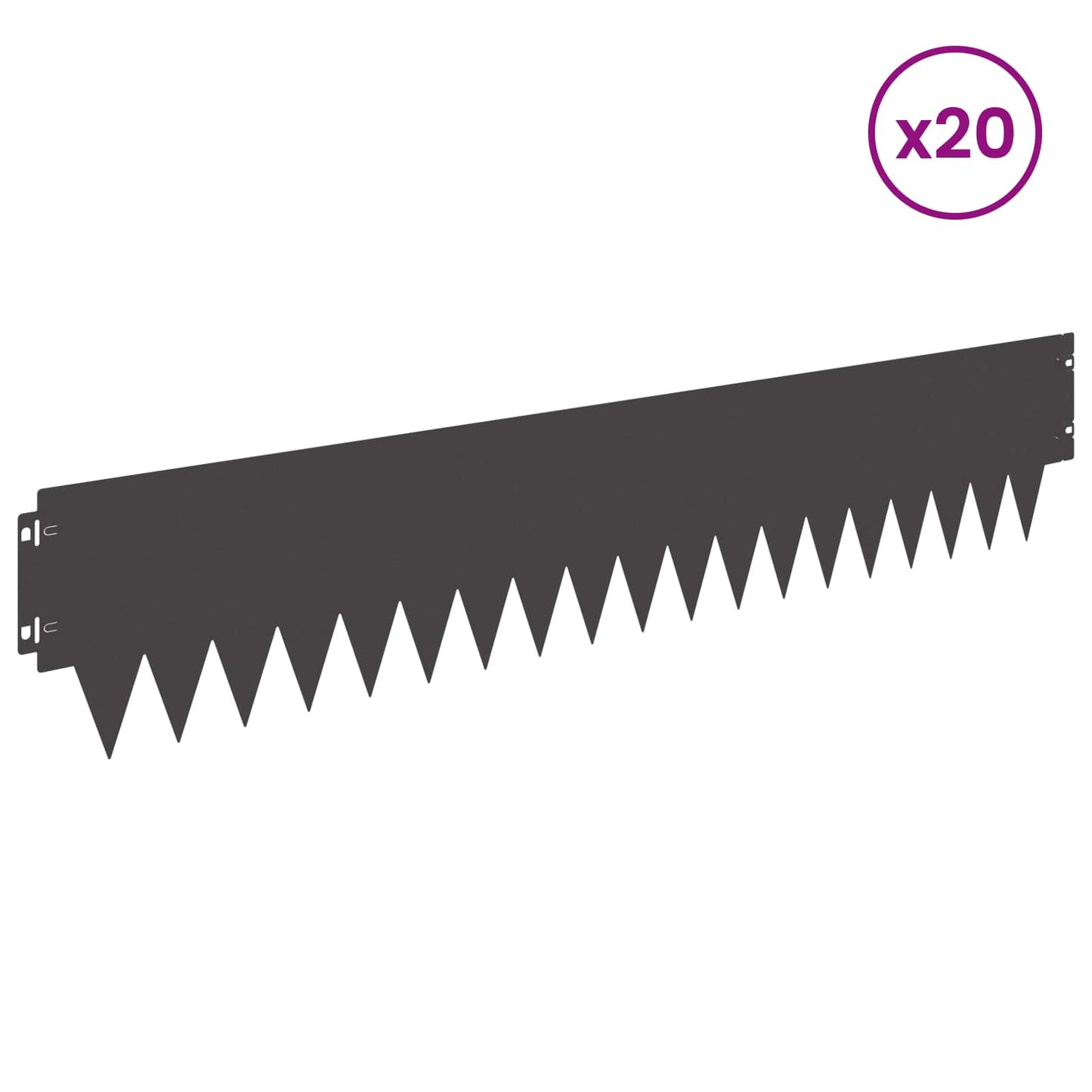Gjerdekant 20 pcs 103 x 20 cm metall Svart