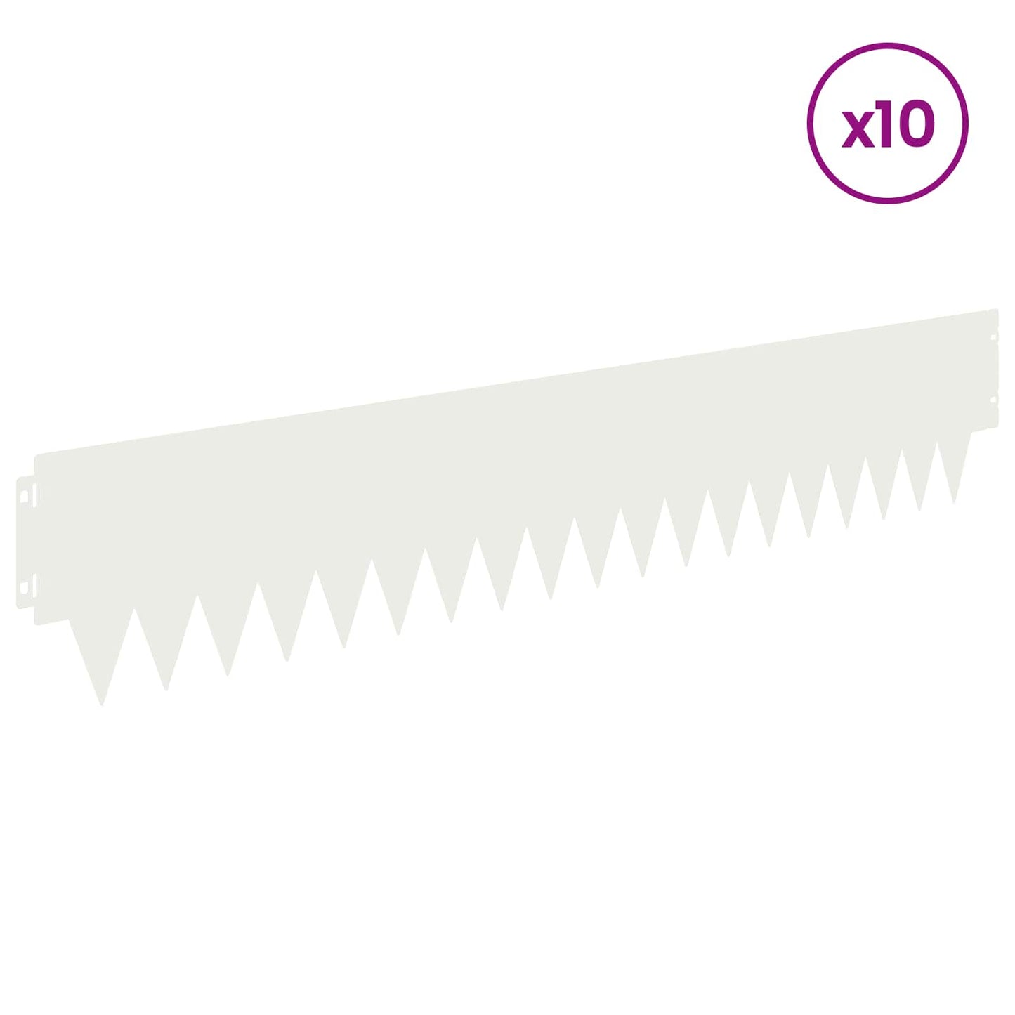 Gjerdekant 10 pcs 103 x 20 cm metall Hvit