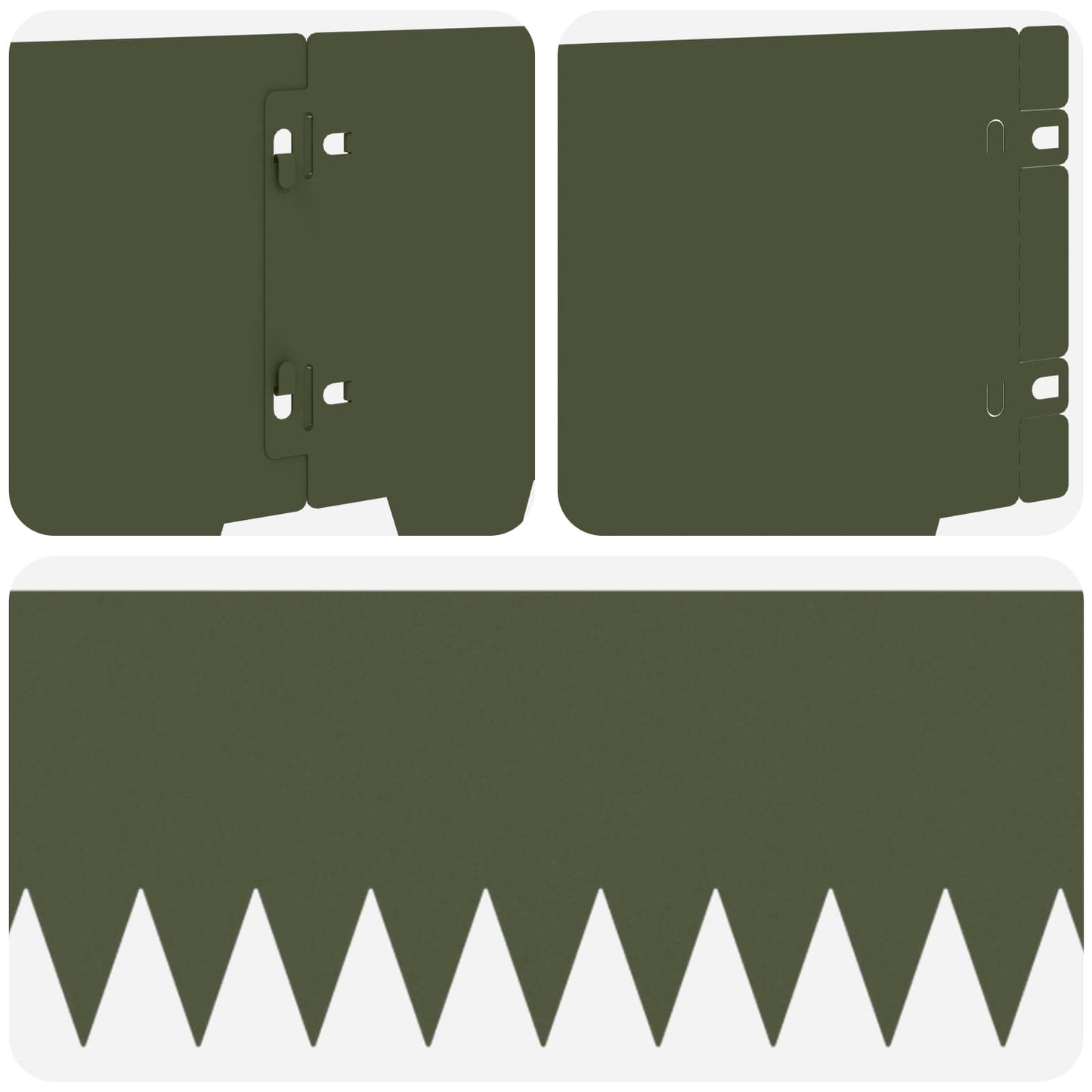 Gjerdekant 10 pcs 103 x 20 cm metall Olivengrønn