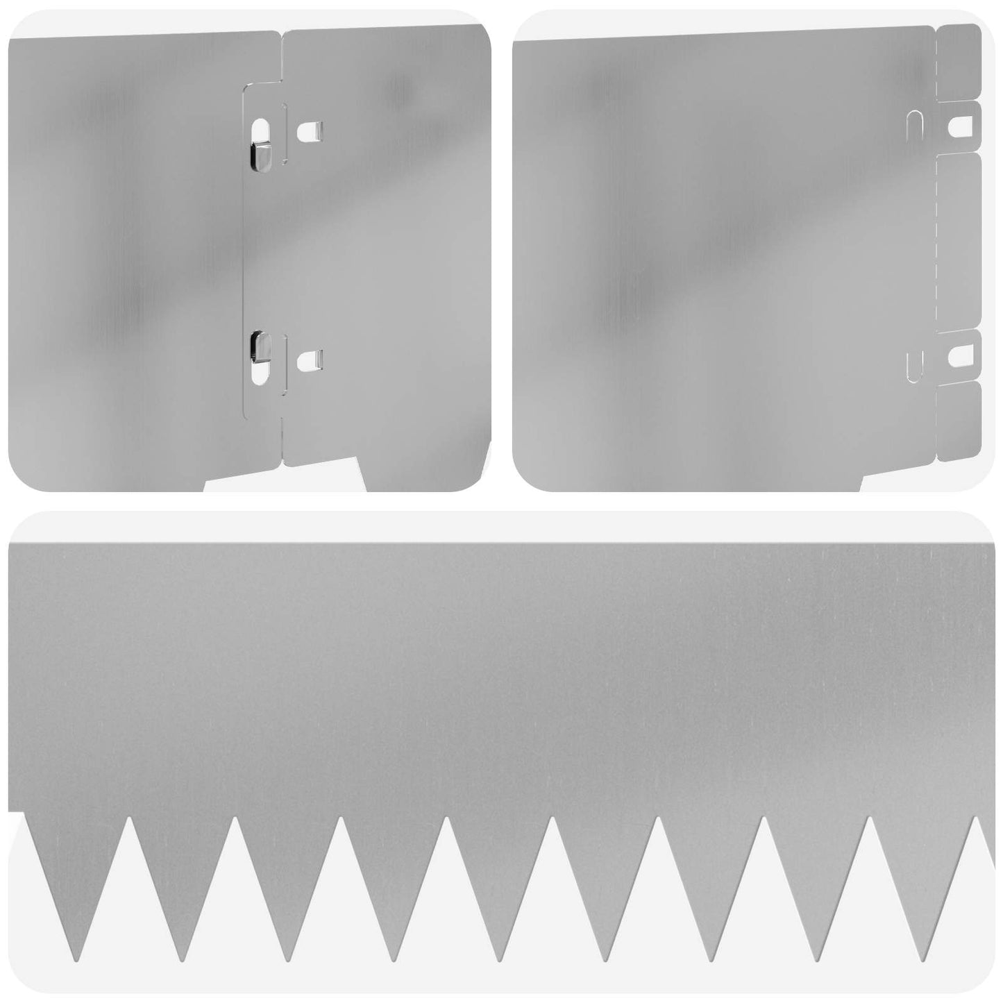 Gjerdekant 10 pcs 103 x 20 cm metall Sølv