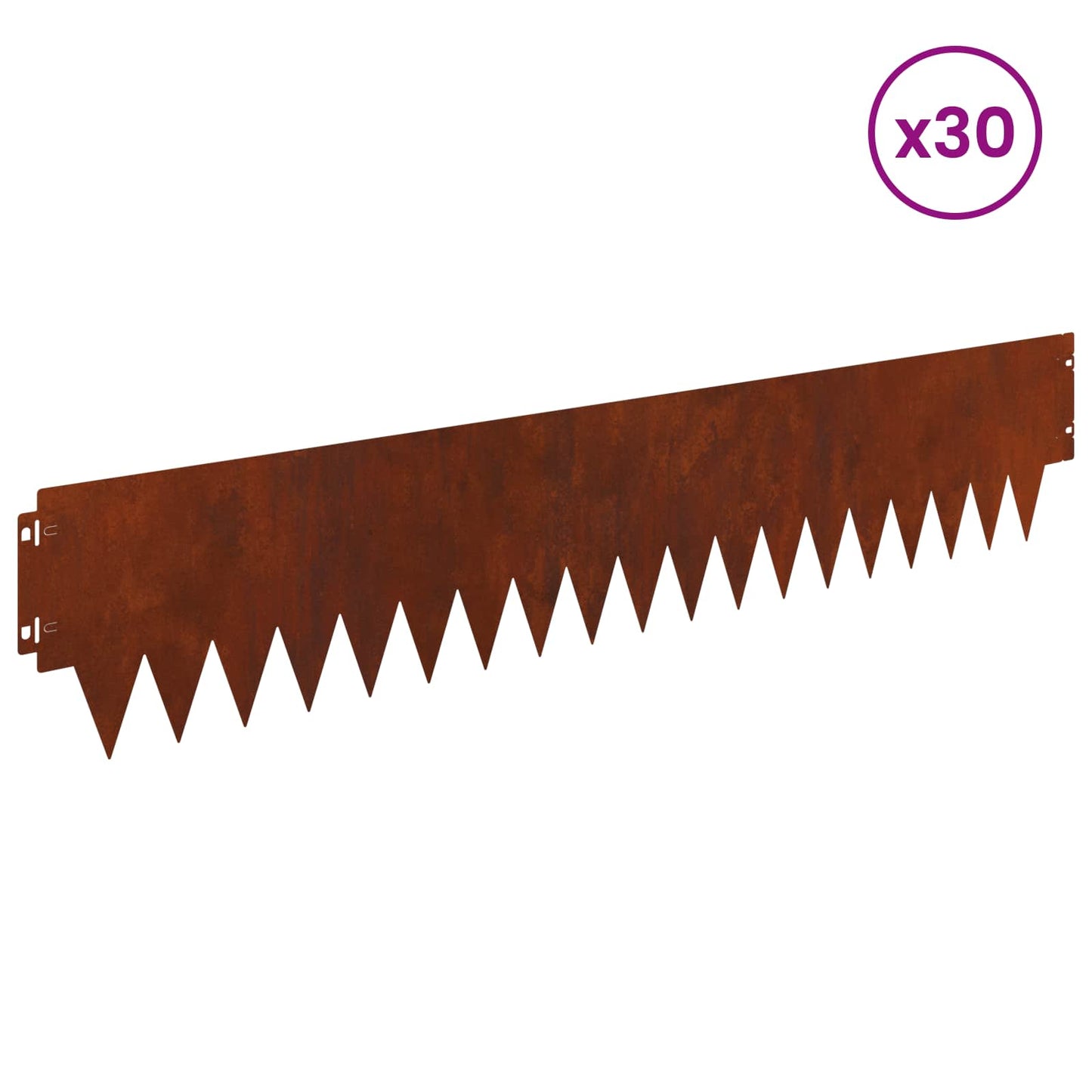 Gjerdekant 30 pcs 103 x 20 cm metall Rusten