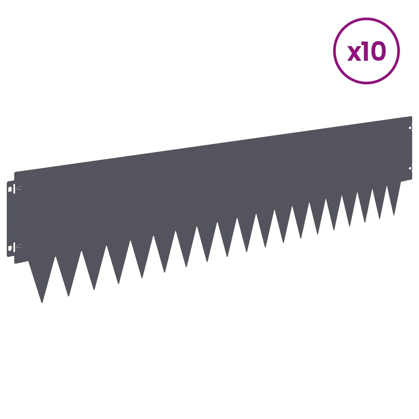 Gjerdekant 10 pcs 103 x 25 cm metall Antrasitt