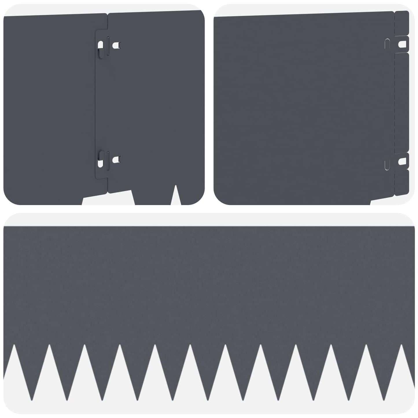 Gjerdekant 20 pcs 103 x 25 cm metall Antrasitt