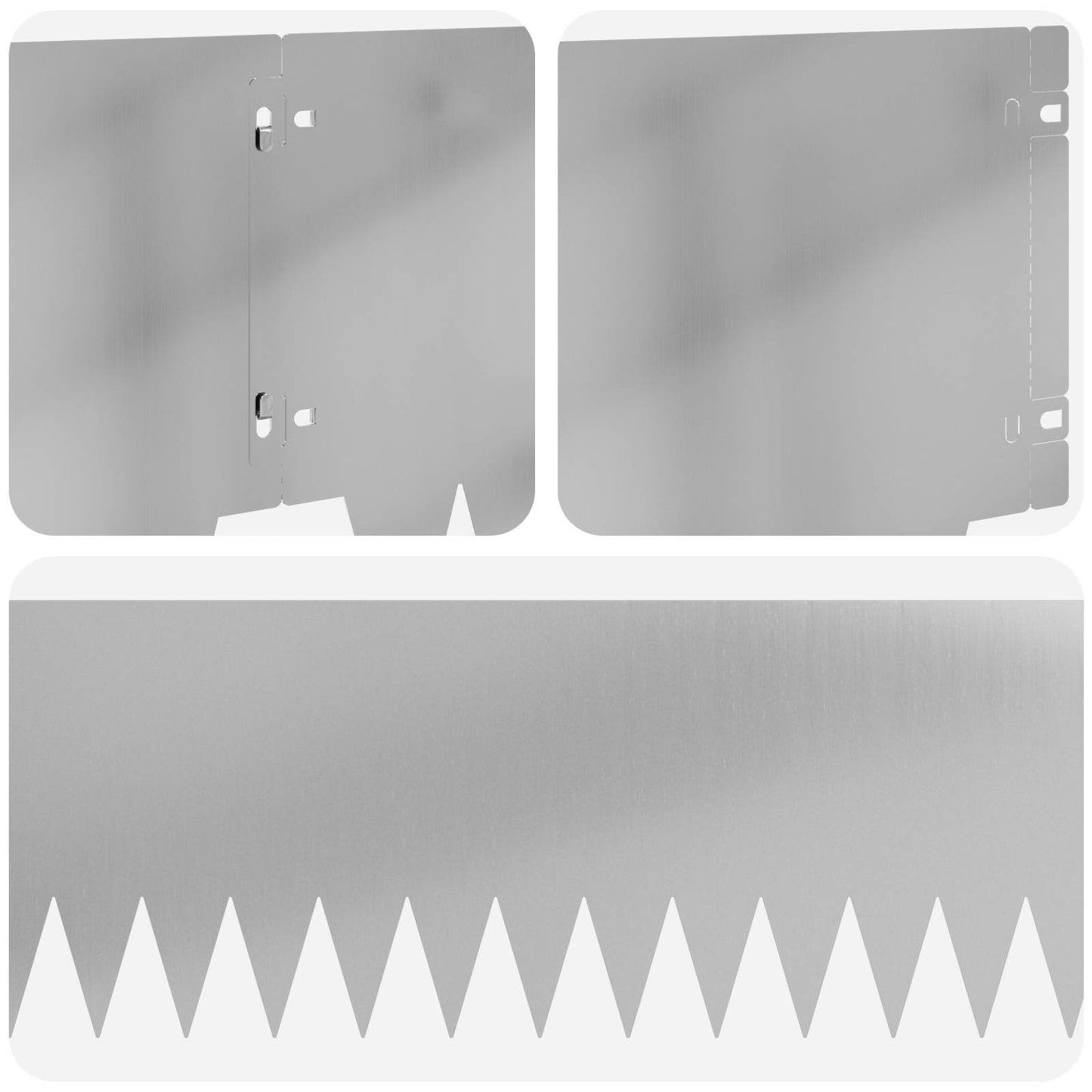 Gjerdekant 10 pcs 103 x 25 cm metall Sølv