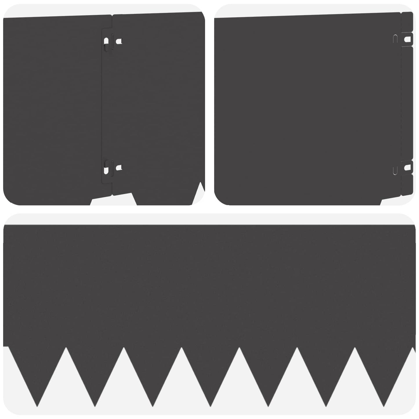 Gjerdekant 10 pcs 103 x 30 cm metall Svart