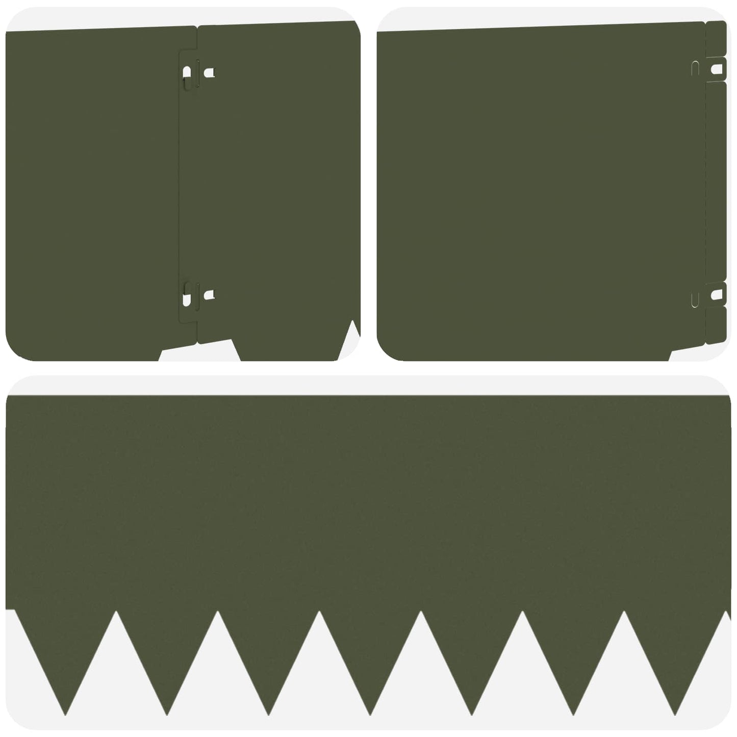 Gjerdekant 20 pcs 103 x 30 cm metall Olivengrønn