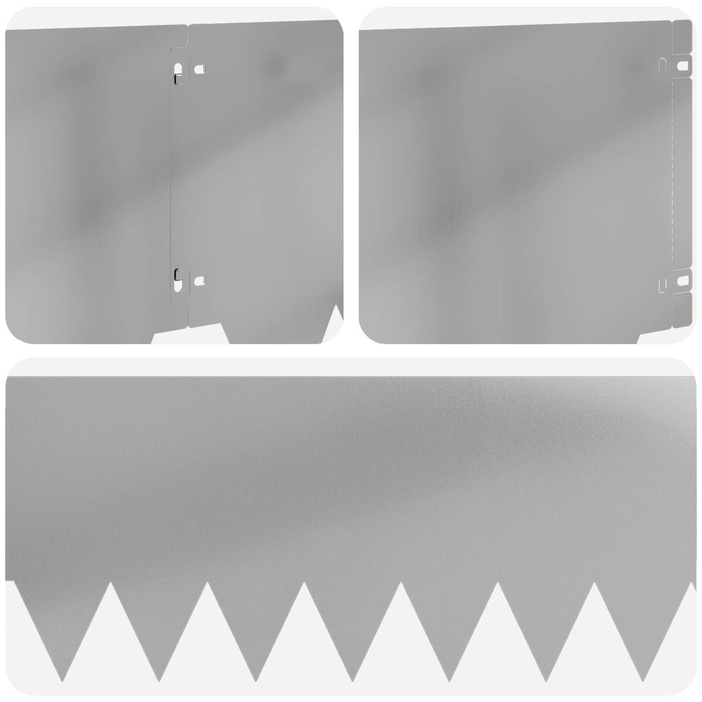 Gjerdekant 10 pcs 103 x 30 cm metall Sølv