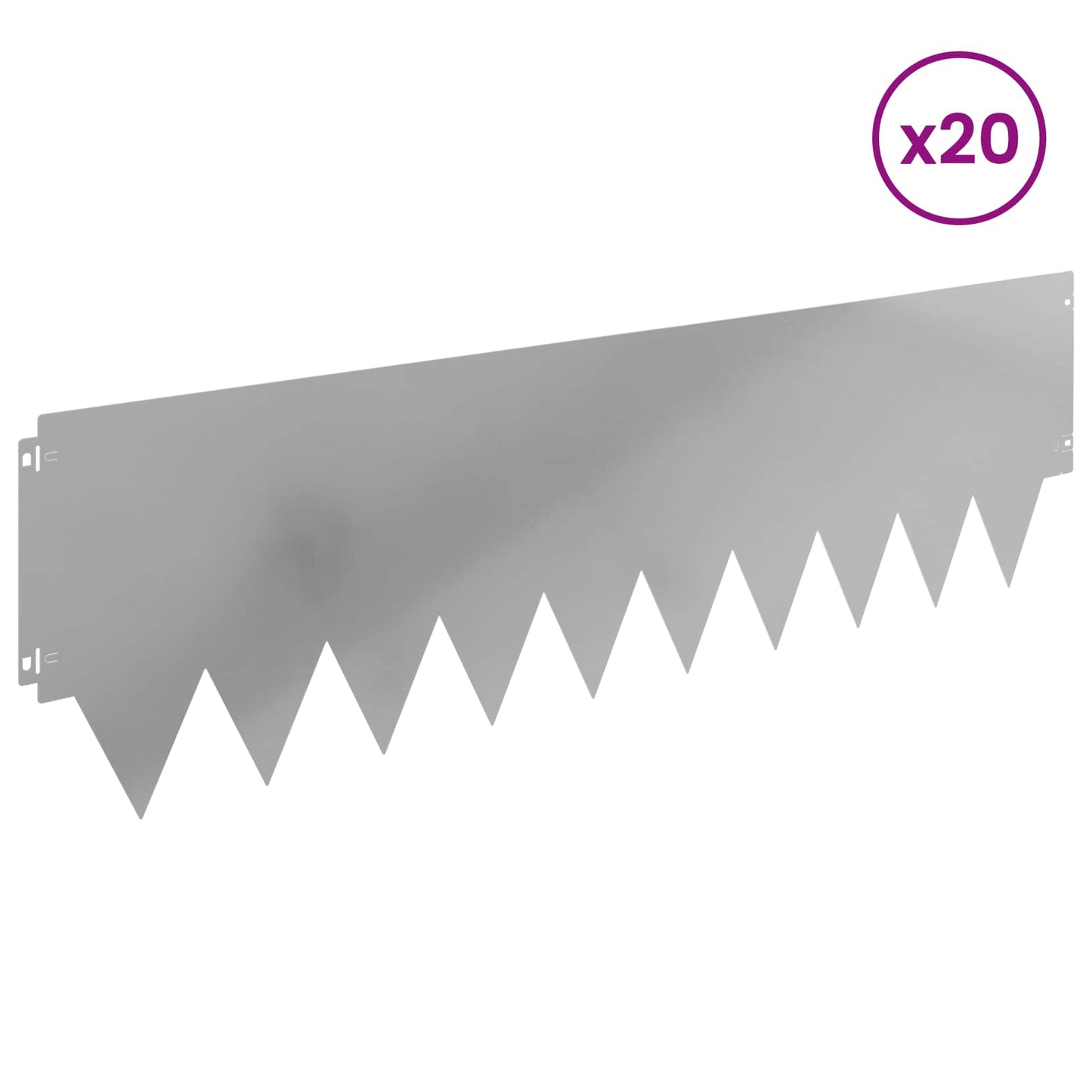 Gjerdekant 20 pcs 103 x 30 cm metall Sølv