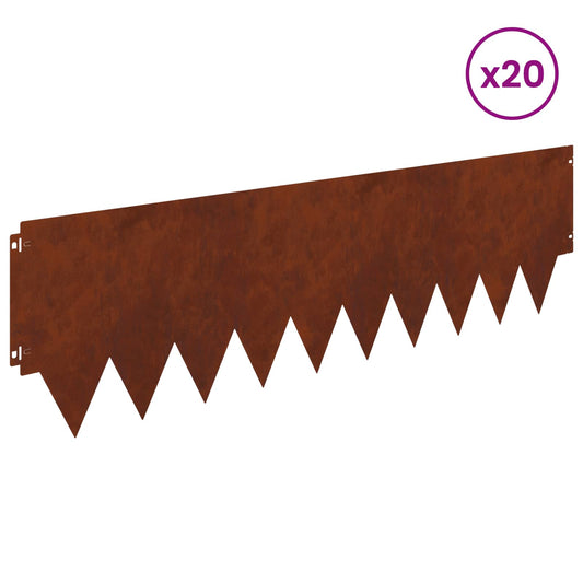 Gjerdekant 20 pcs 103 x 30 cm metall Rusten