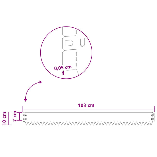 Gjerdekant 10 pcs 103 x 10 cm Stål Sølv