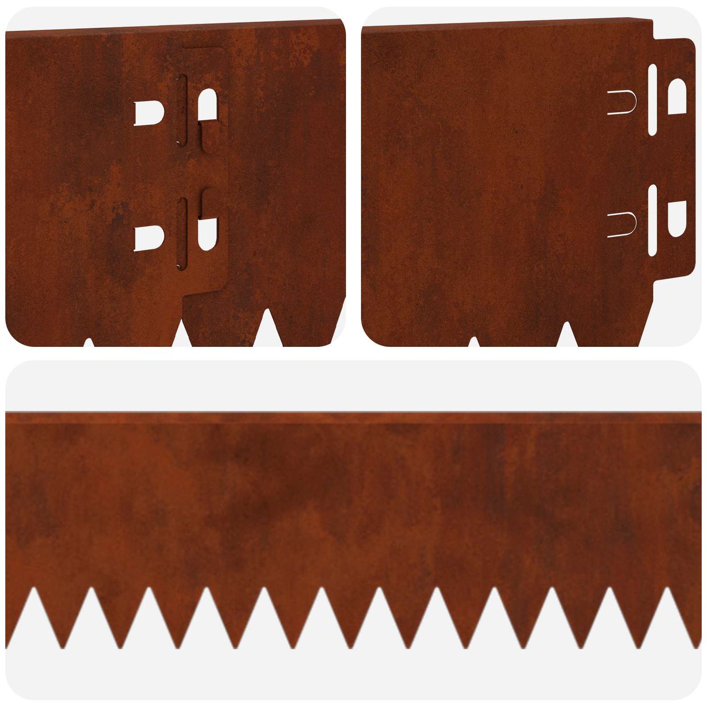 Gjerdekant 30 pcs 103 x 10 cm Stål Rusten