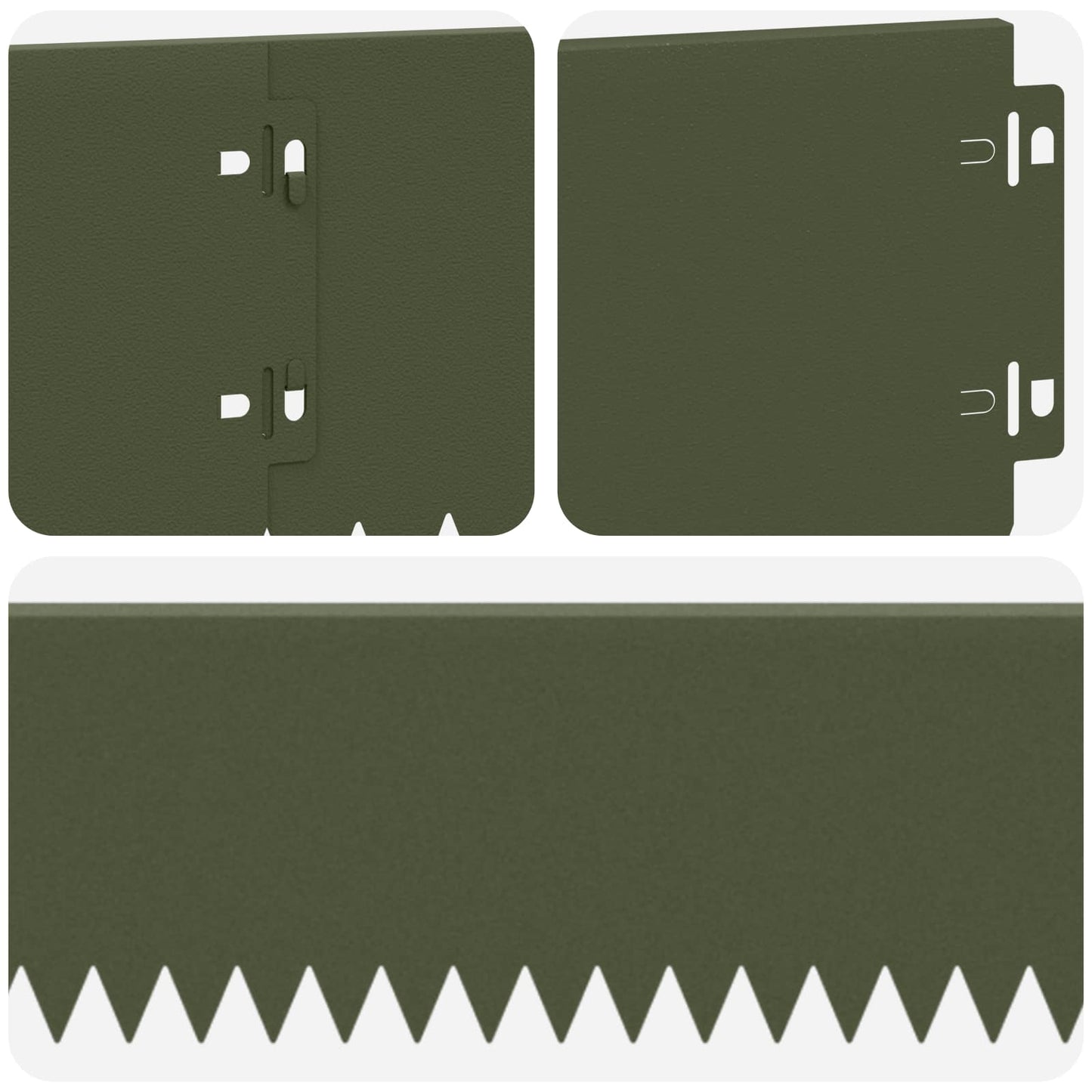 Gjerdekant 20 pcs 103 x 15 cm Stål Olivengrønn