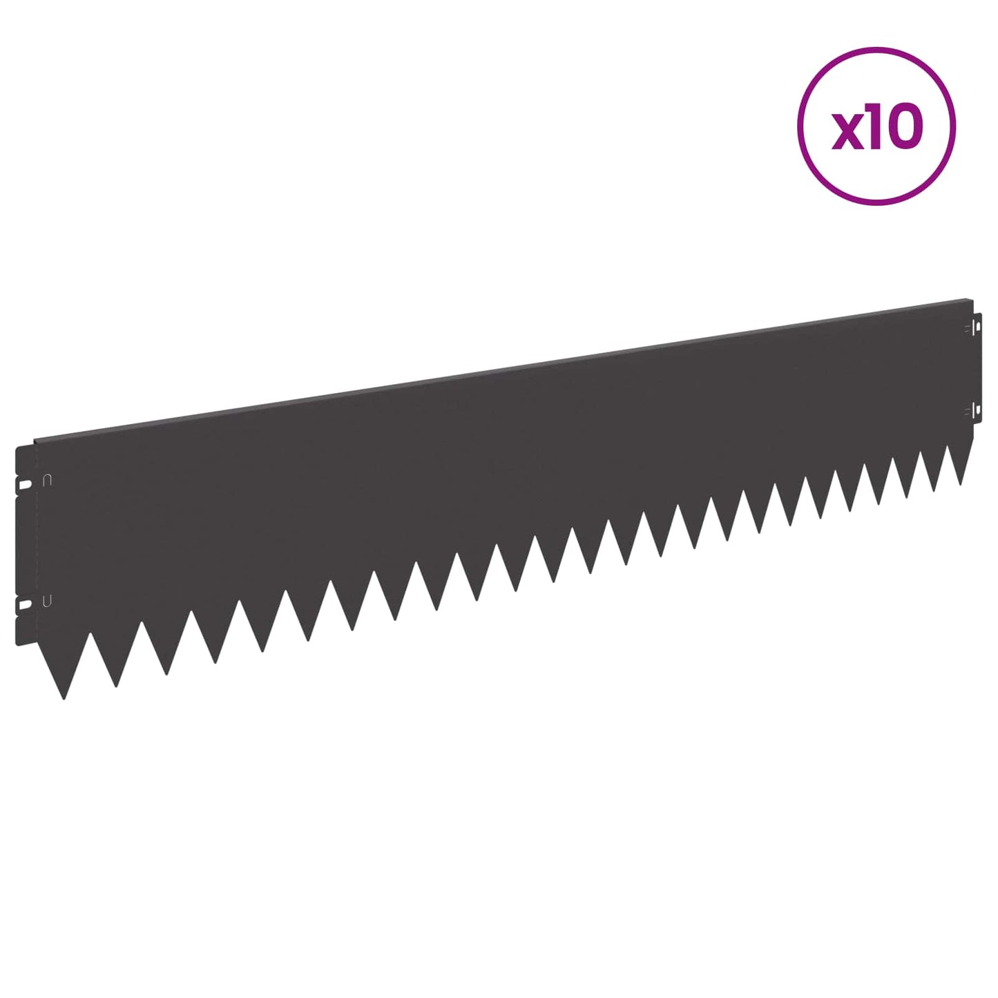 Gjerdekant 10 pcs 103 x 20 cm Stål Svart