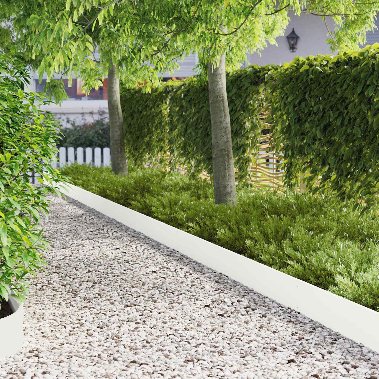 Gjerdekant 10 pcs 103 x 20 cm Stål Hvit