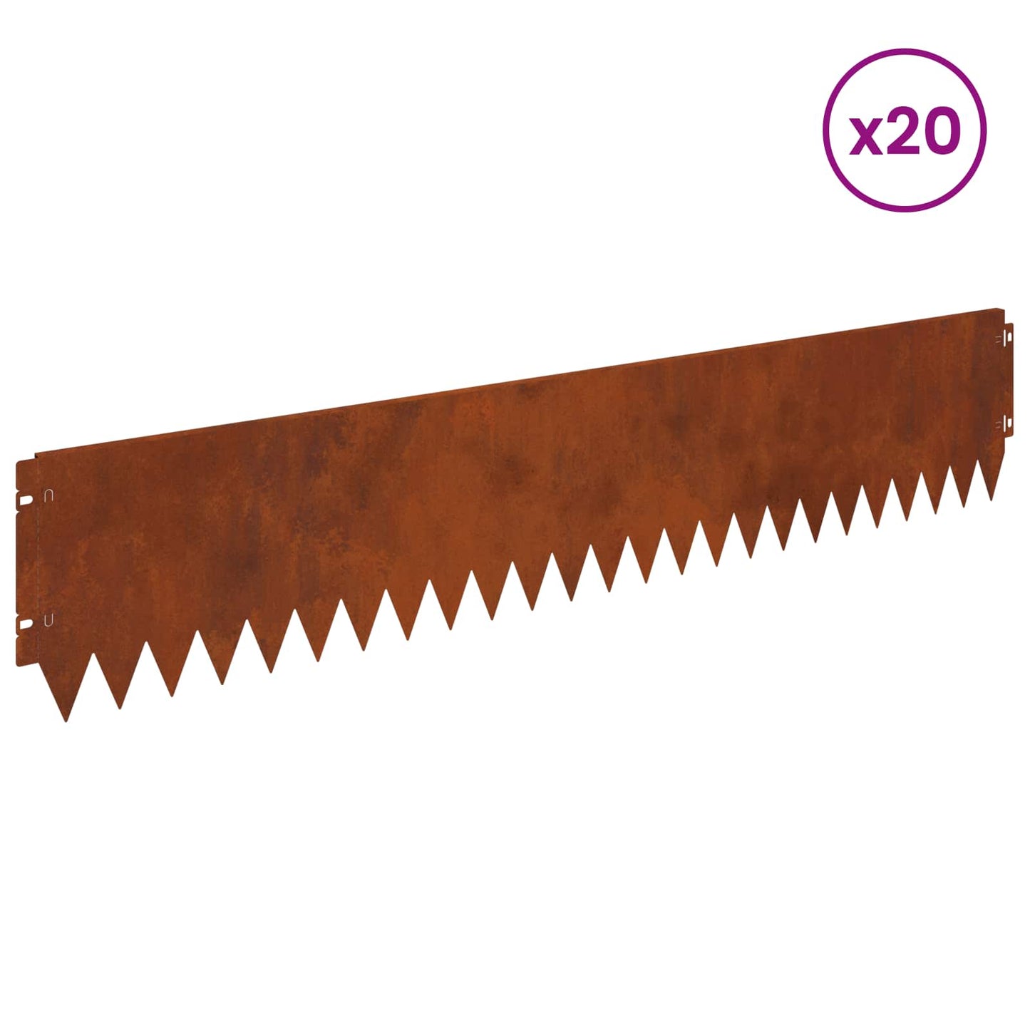 Gjerdekant 20 pcs 103 x 20 cm Stål Rusten
